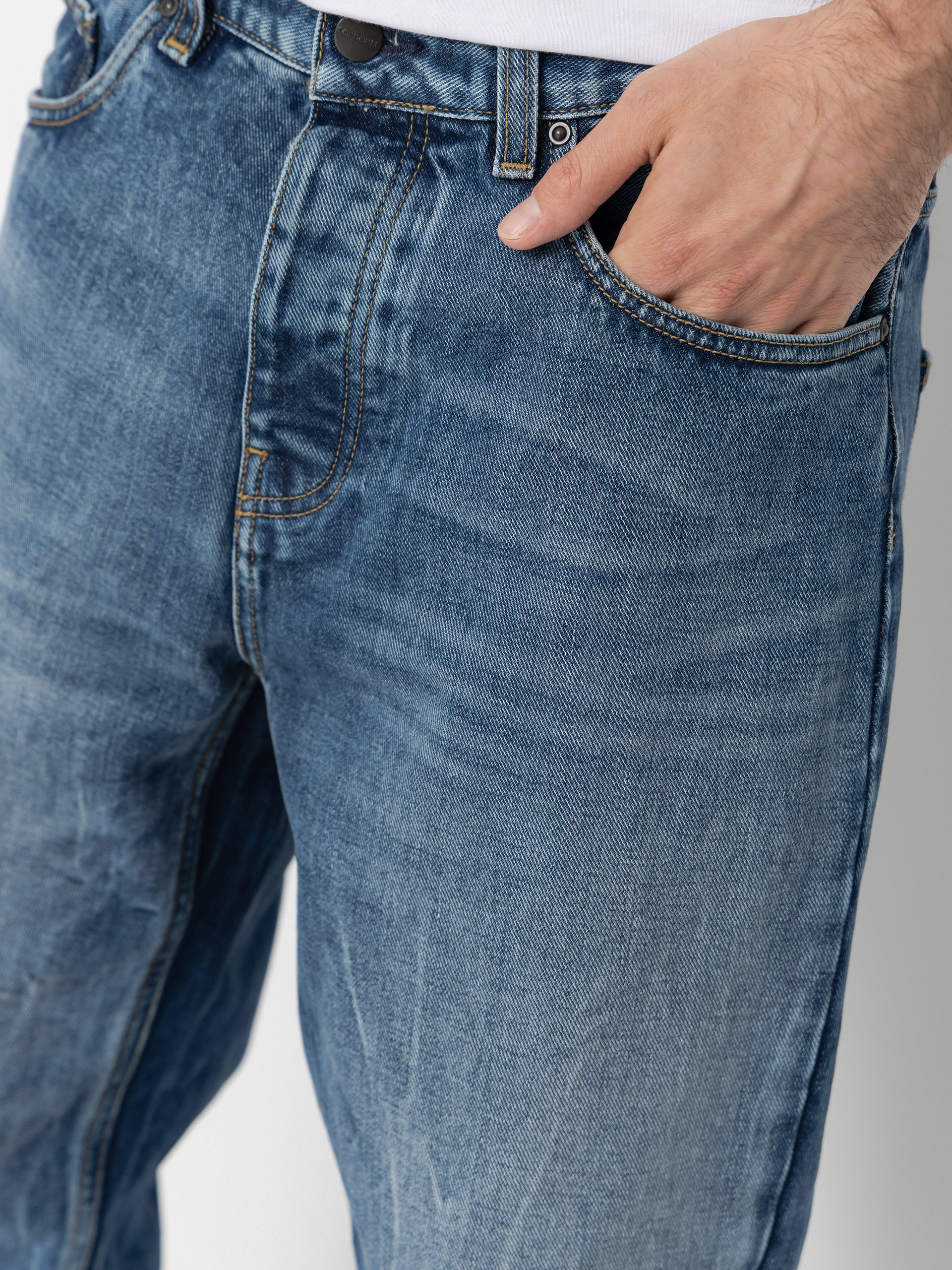 Pantaloni Carhartt WIP Newel (blue/marble used wash)