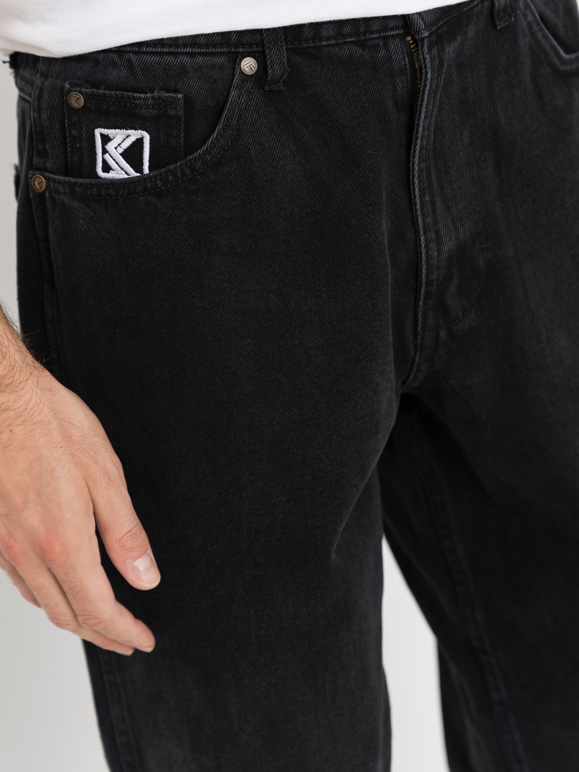 Pantaloni Karl Kani Small Signature Tapered Five Pocket Denim (black)