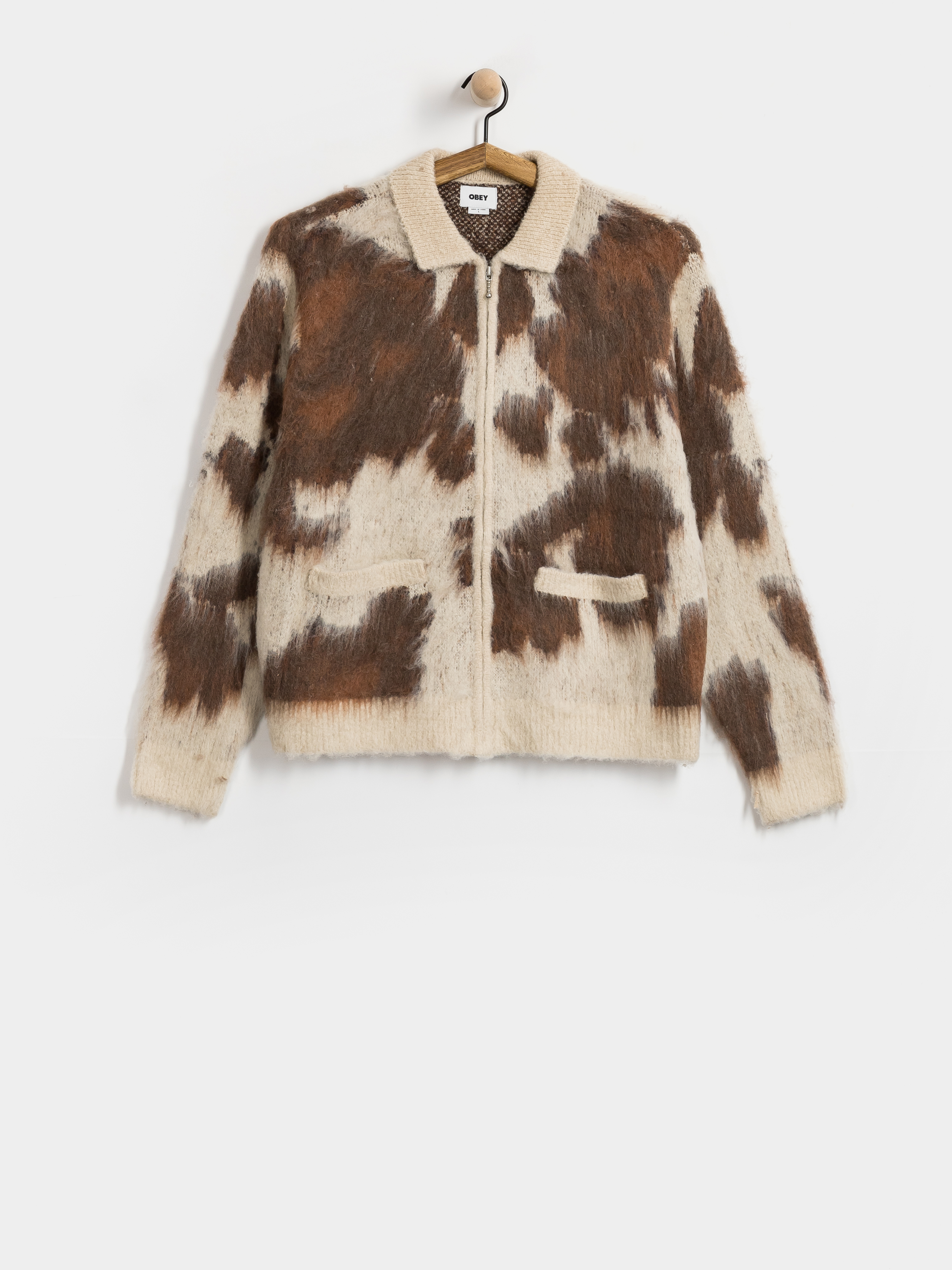 Pulover OBEY Cow Pattern Zip (cow multi)
