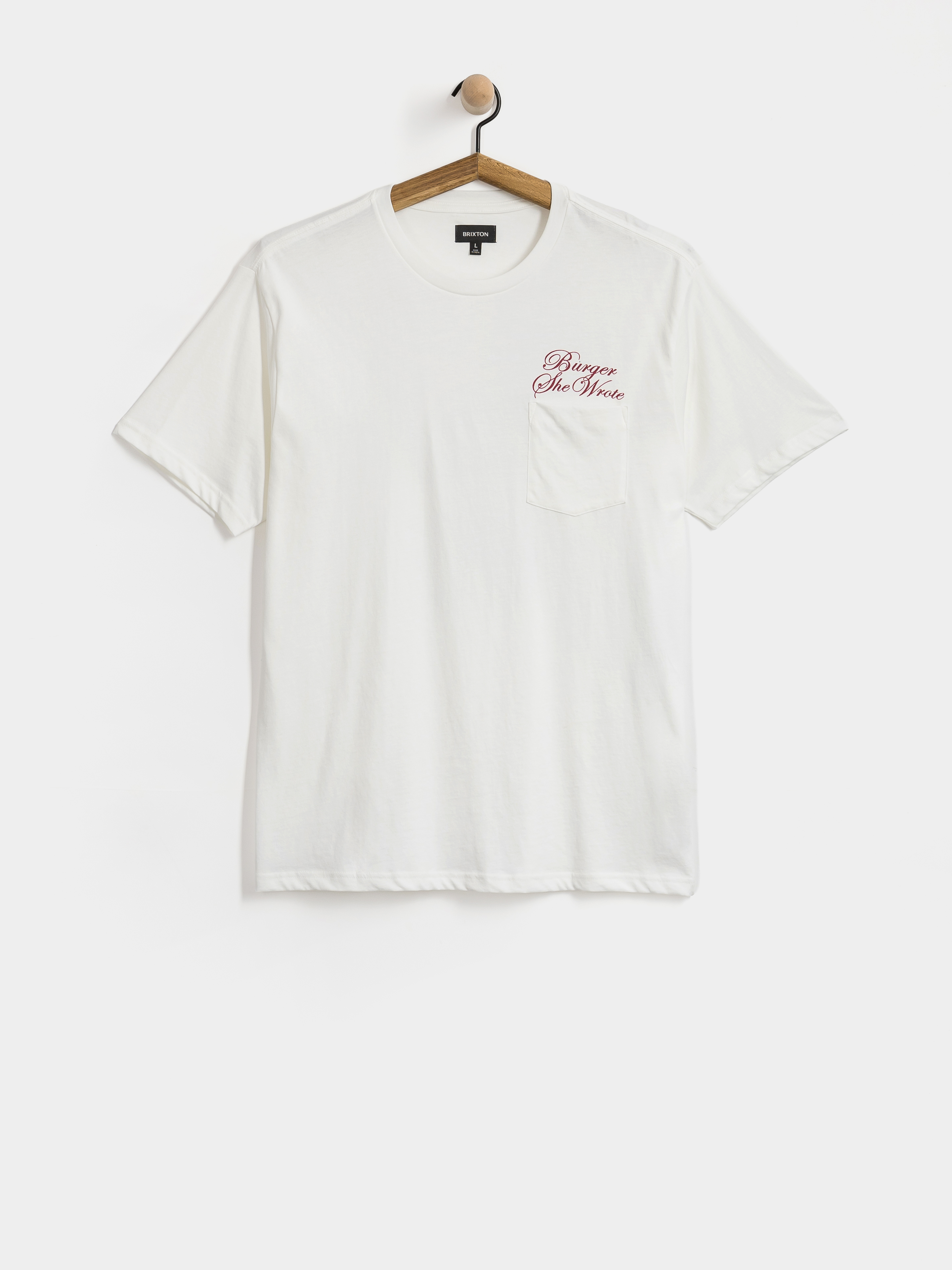 Tricou Brixton Burger She Wrote Pocket (white)