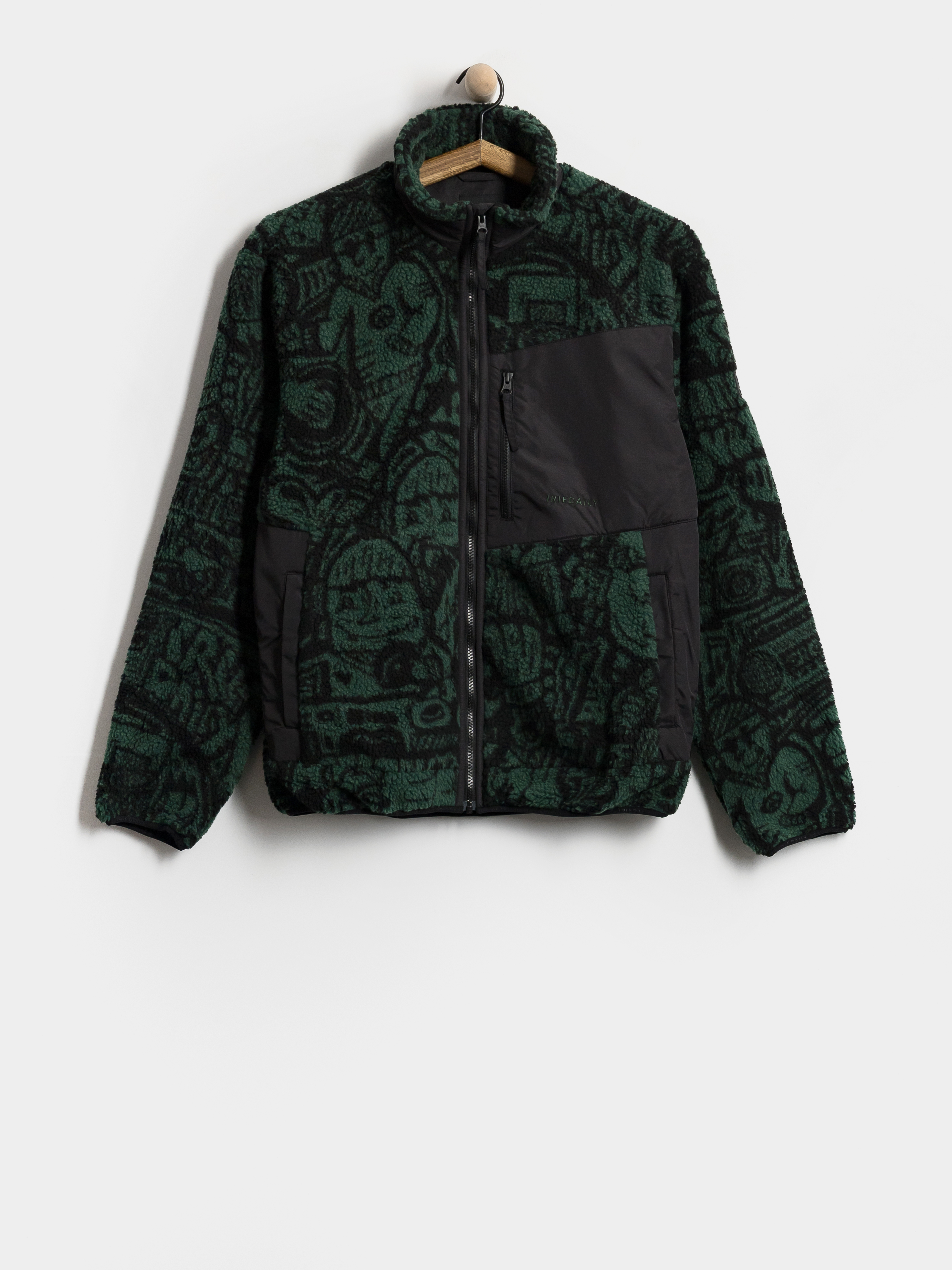 Hanorac din fleece Iriedaily Flawless (green black)