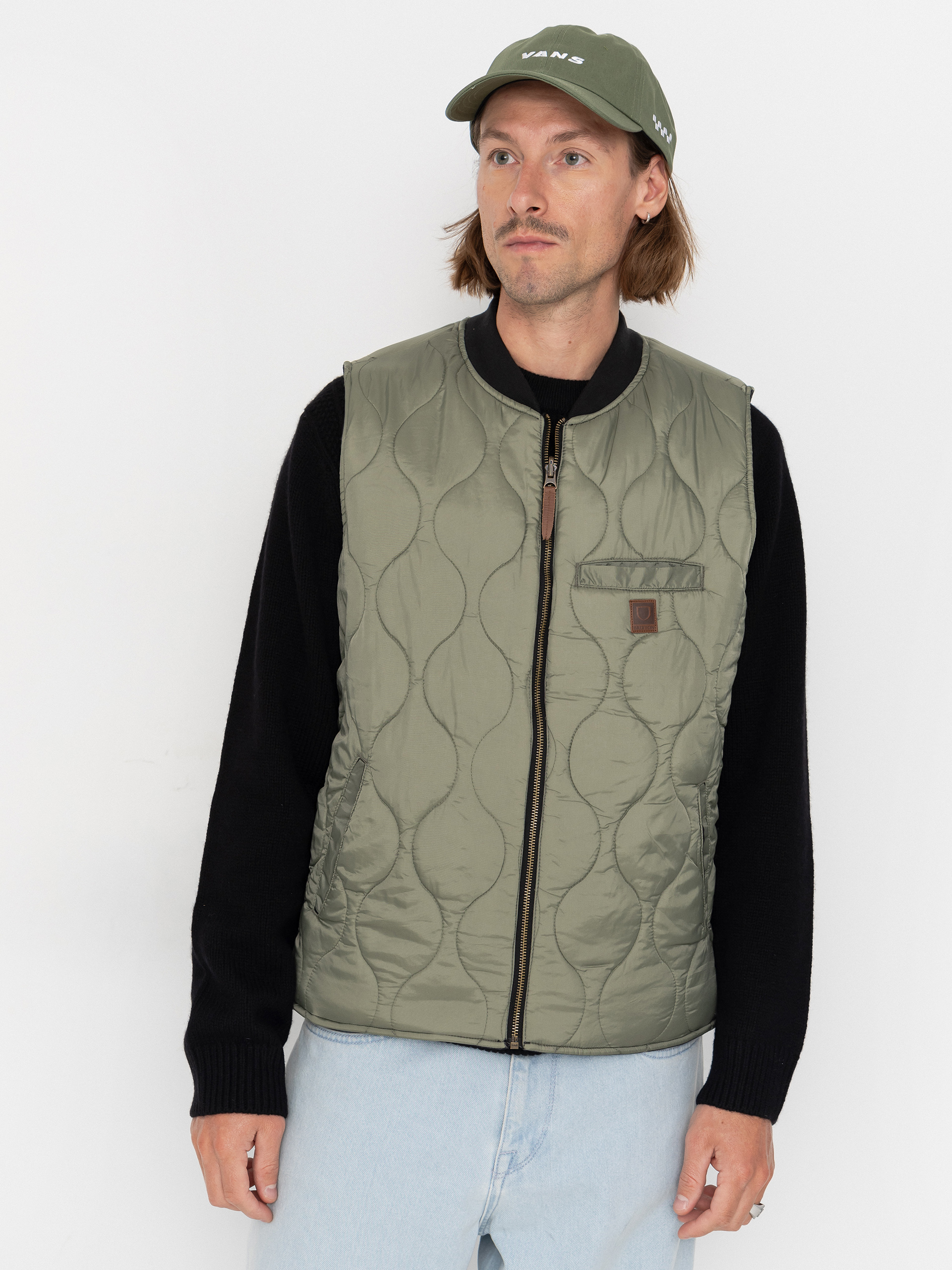 Vestă Brixton Builders Abraham Rev (black/olive surplus)