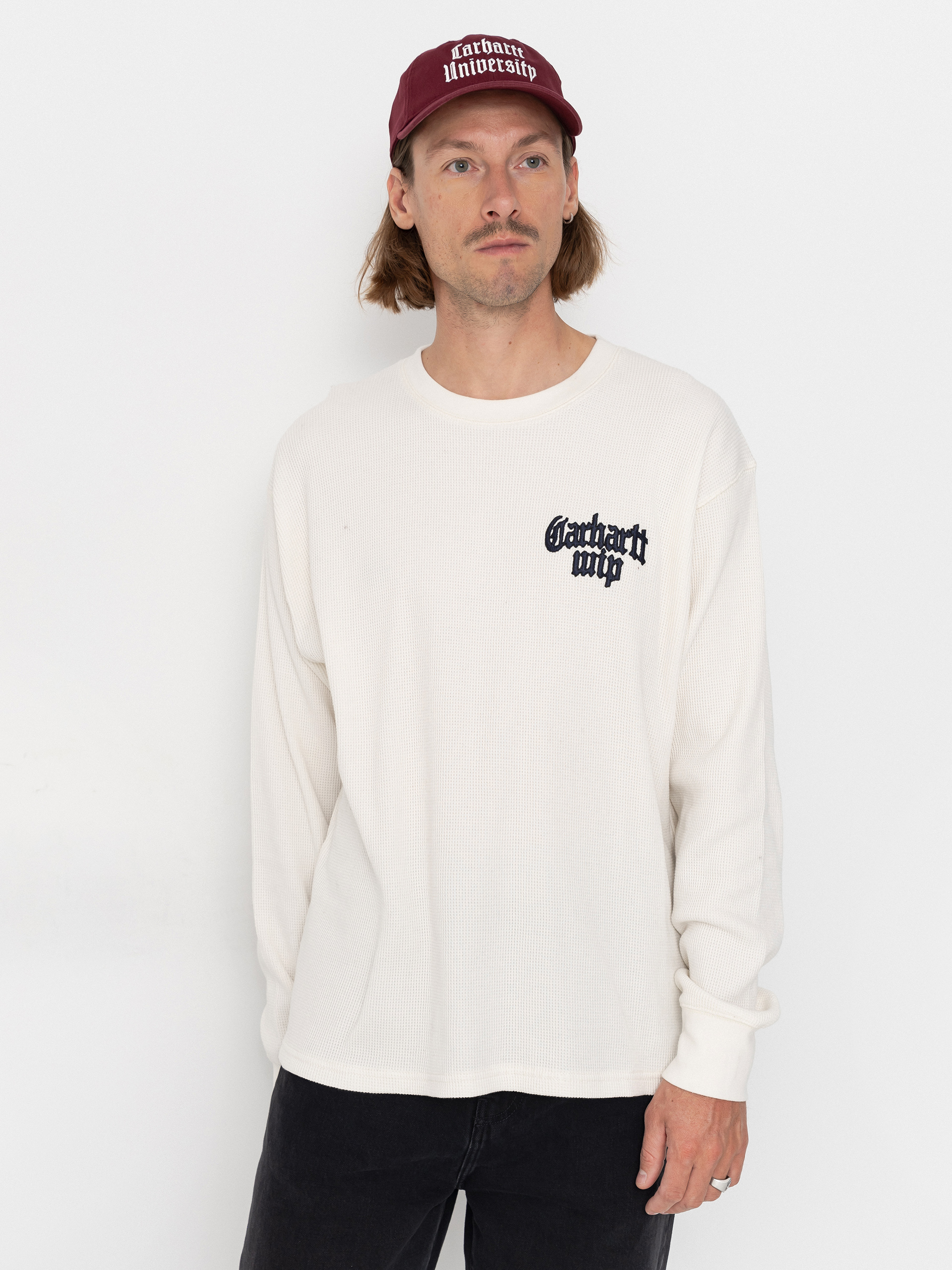 Longsleeve Carhartt WIP Blackletter Waffle (wax/black)