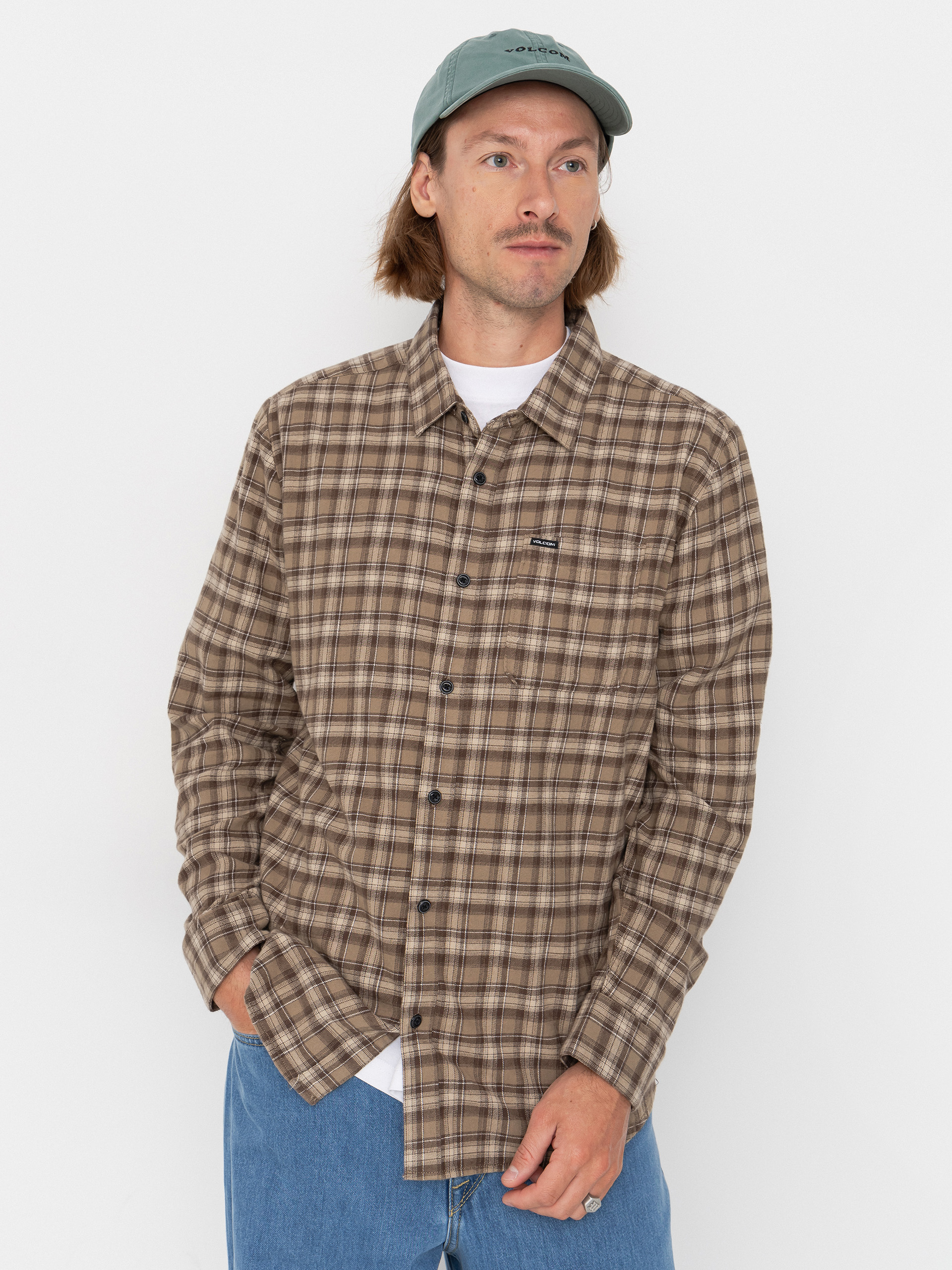 Cu0103mau0219u0103 Volcom Caden Plaid Ls (light khaki)