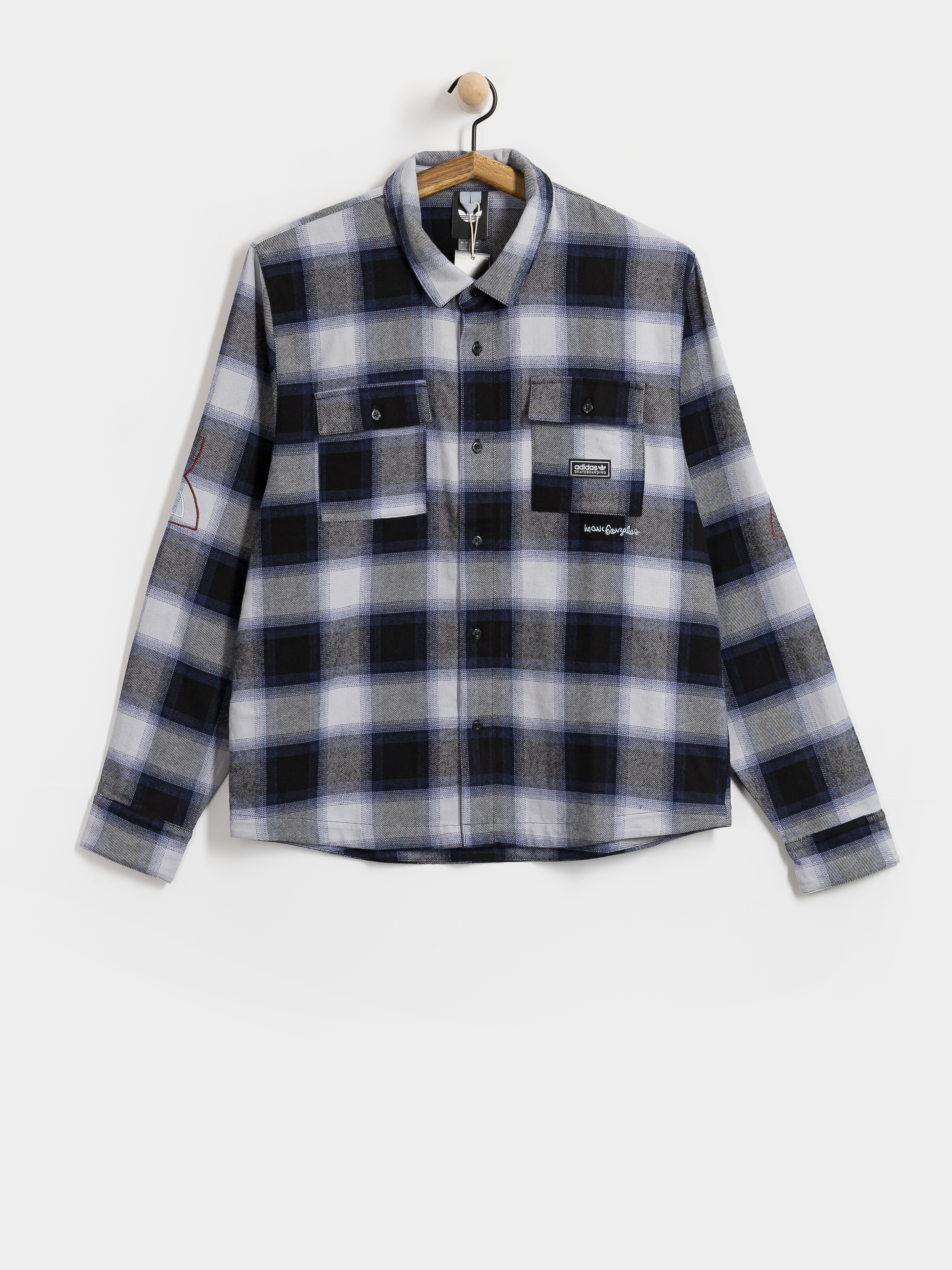 Cămașă adidas Gonz Flannel (black/mutprp/halsil)