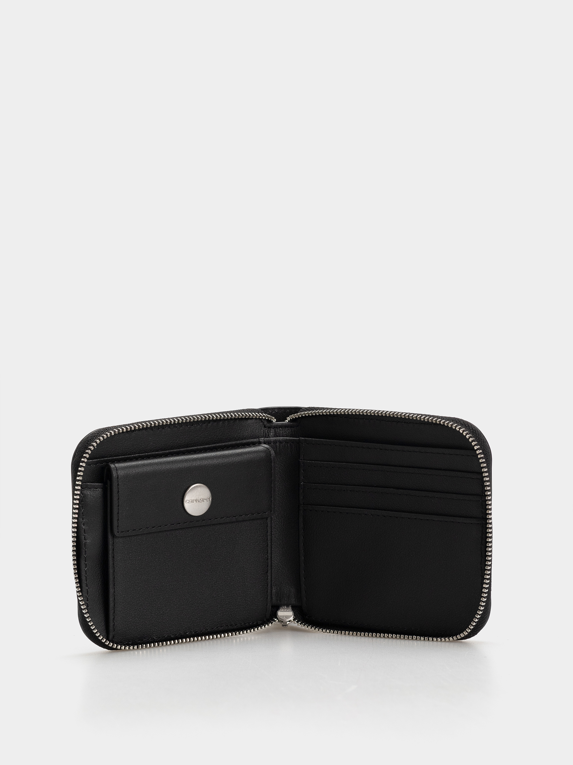 Portofel Carhartt WIP Leather (black/silver)