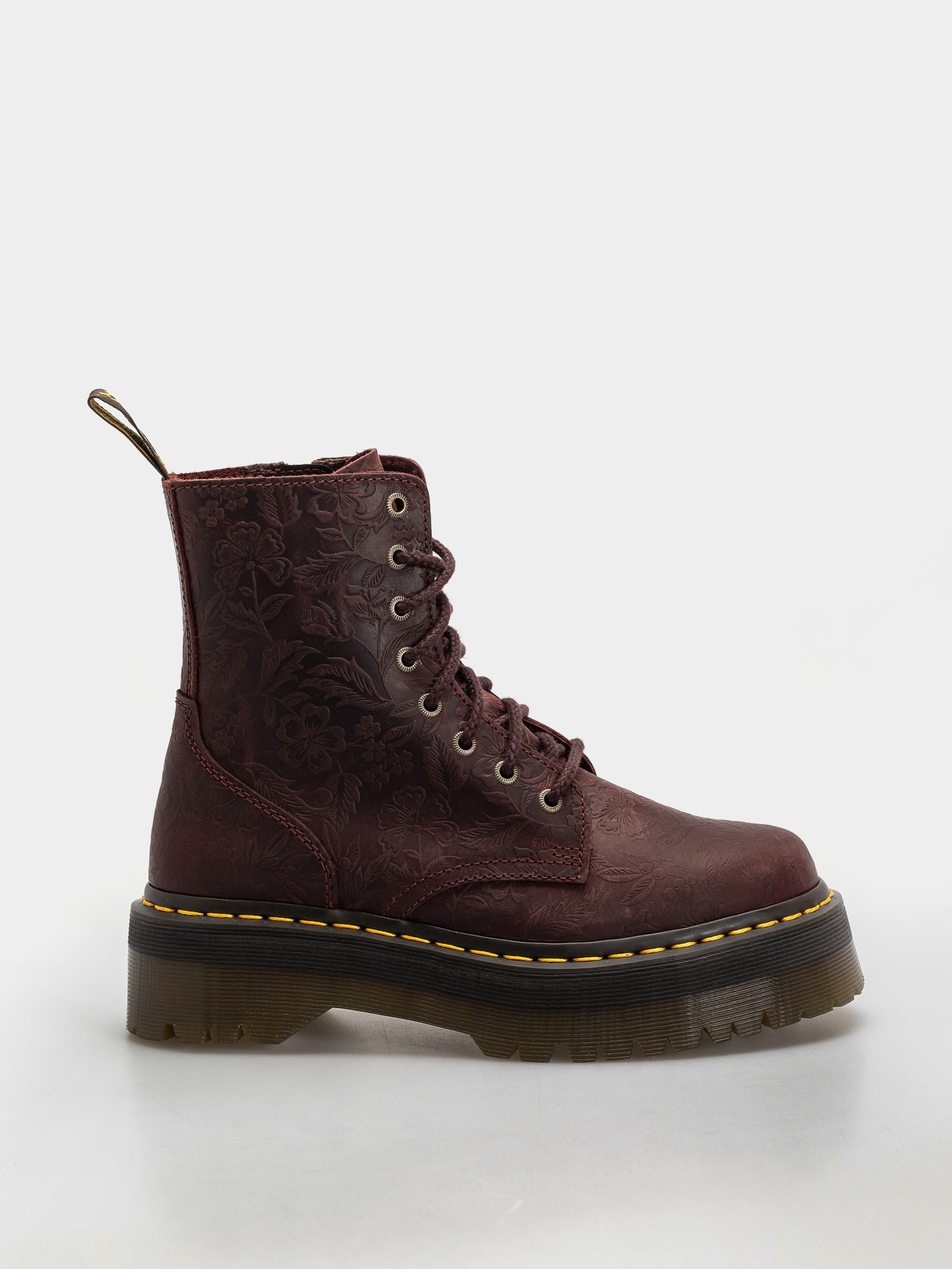 Pantofi Dr. Martens Jadon Emboss Floral Wmn (cherry red)