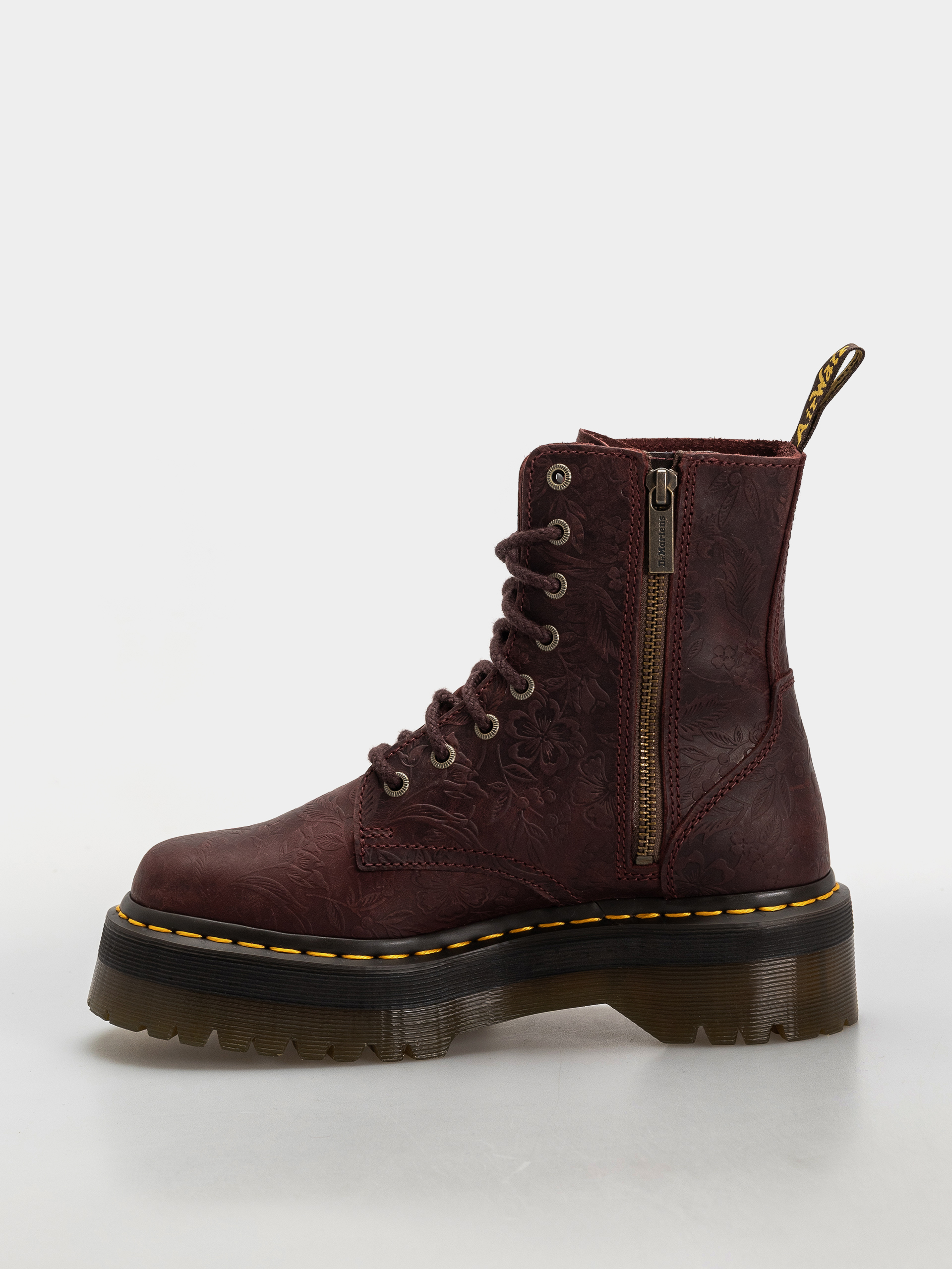 Pantofi Dr. Martens Jadon Emboss Floral Wmn (cherry red)