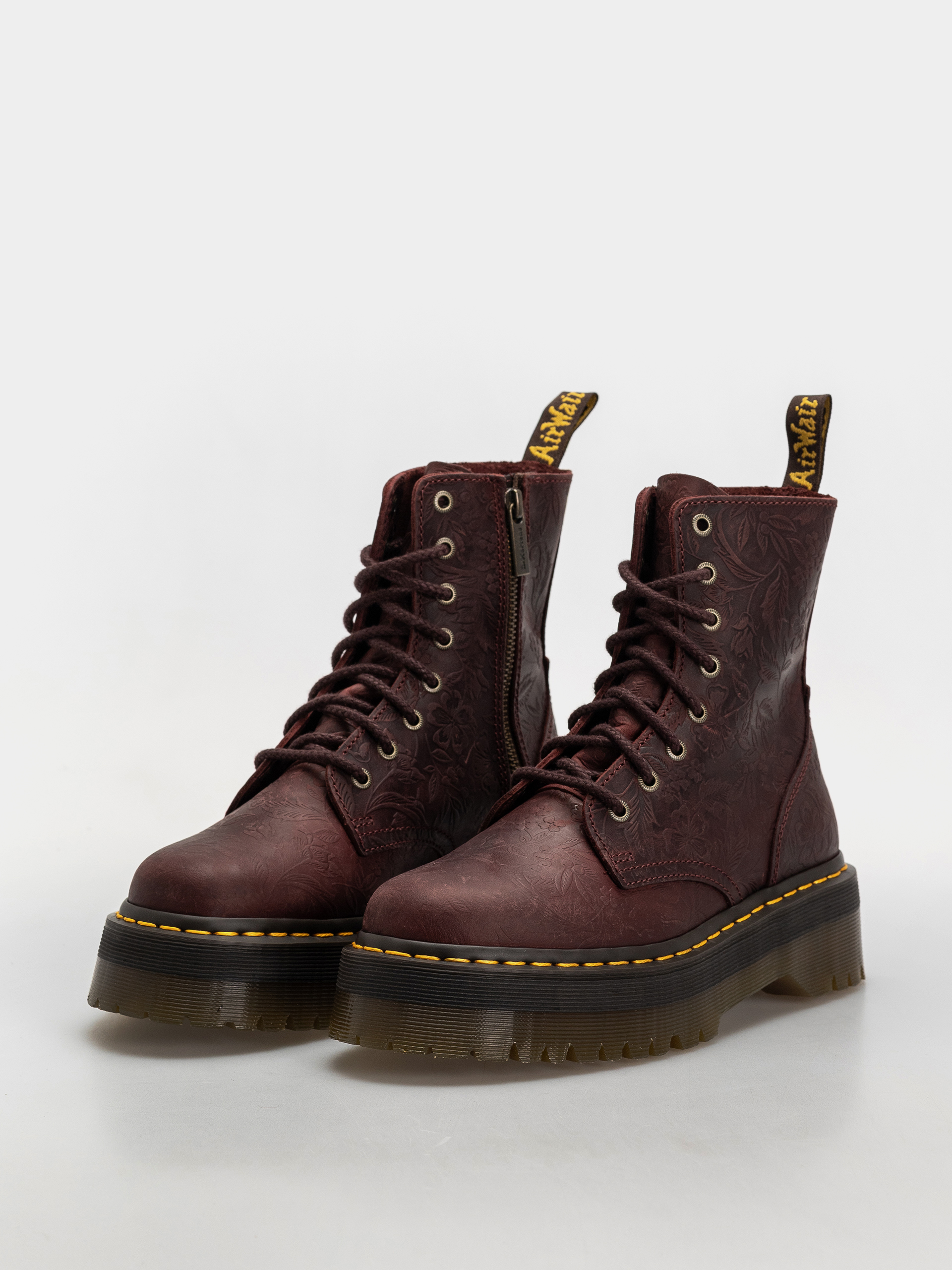 Pantofi Dr. Martens Jadon Emboss Floral Wmn (cherry red)