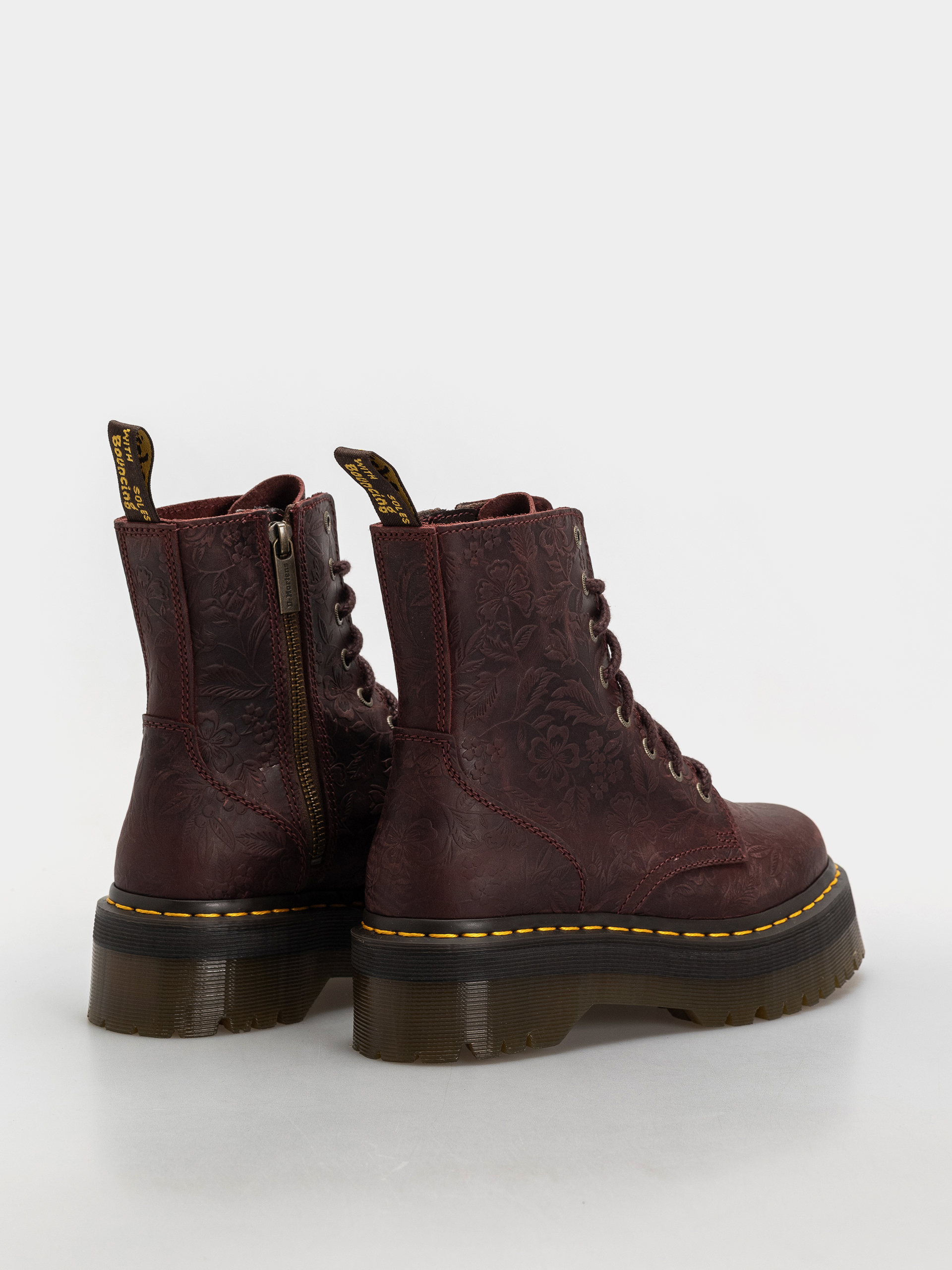 Pantofi Dr. Martens Jadon Emboss Floral Wmn (cherry red)