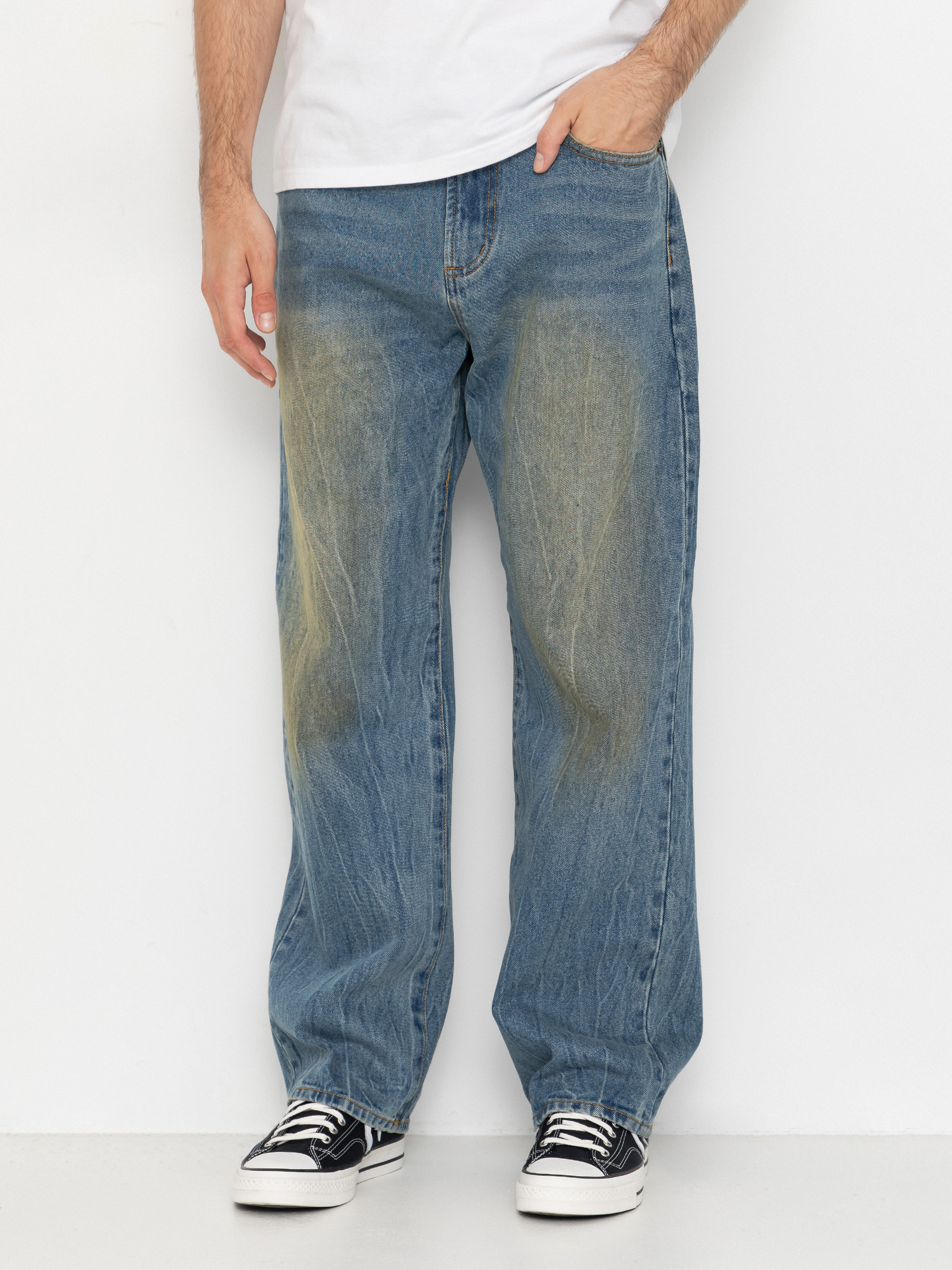 Pantaloni OBEY Nelson Straight Denim (garage wash indigo)
