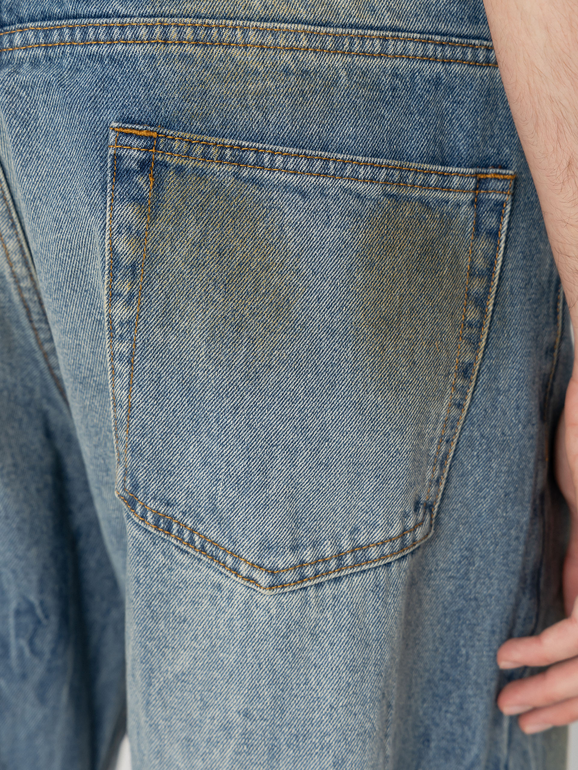 Pantaloni OBEY Nelson Straight Denim (garage wash indigo)