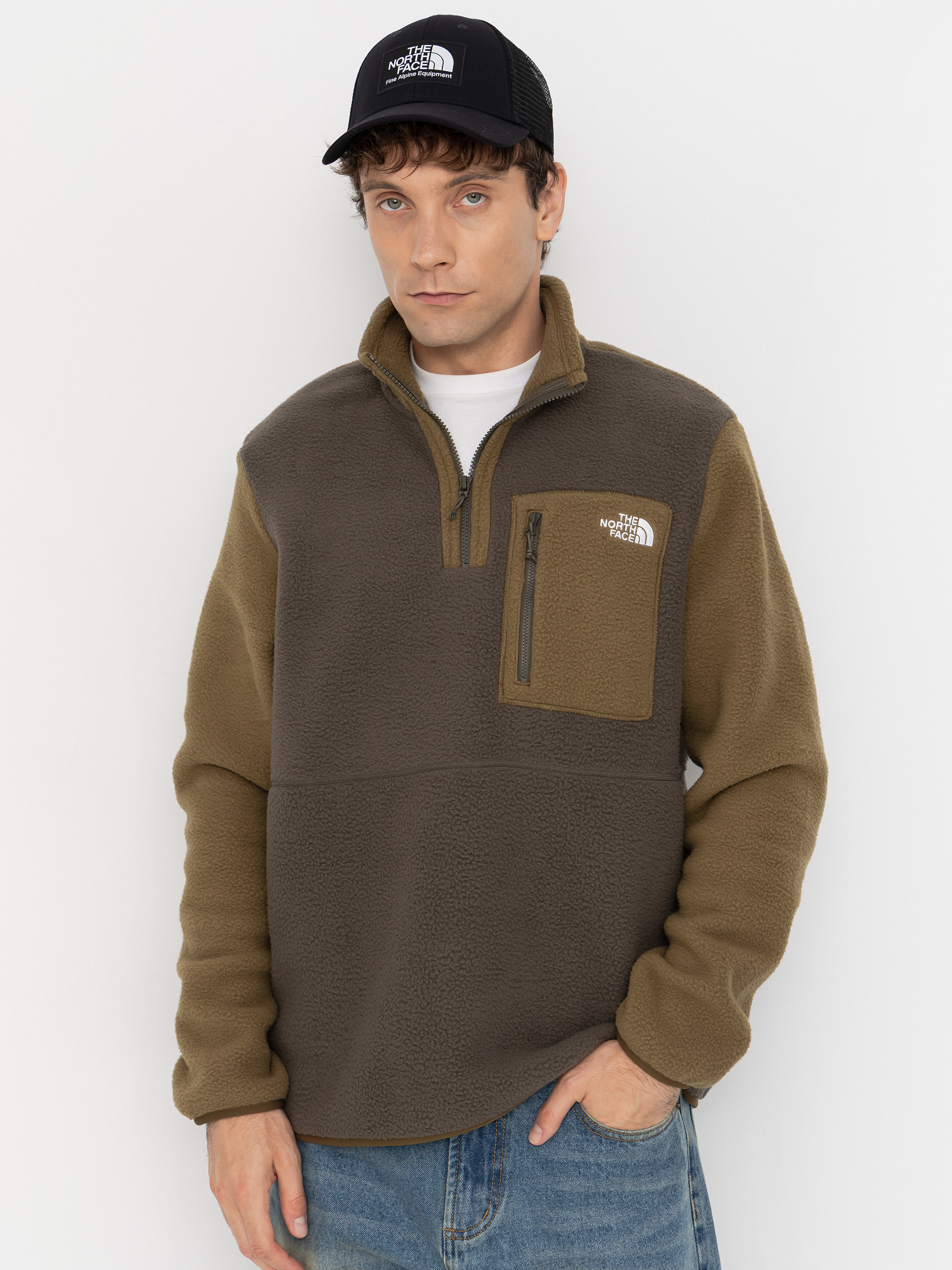 Hanorac din fleece The North Face Yumiori 1/4 Zip (new taupe green/caraway)