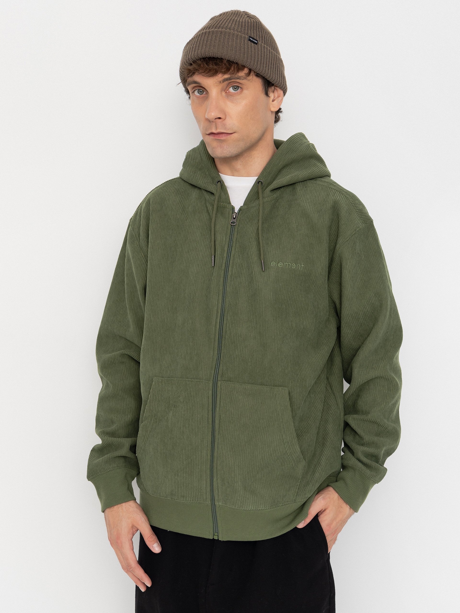 Hanorac cu glugu0103 Element Lowcase Corduroy ZHD (bronze green)