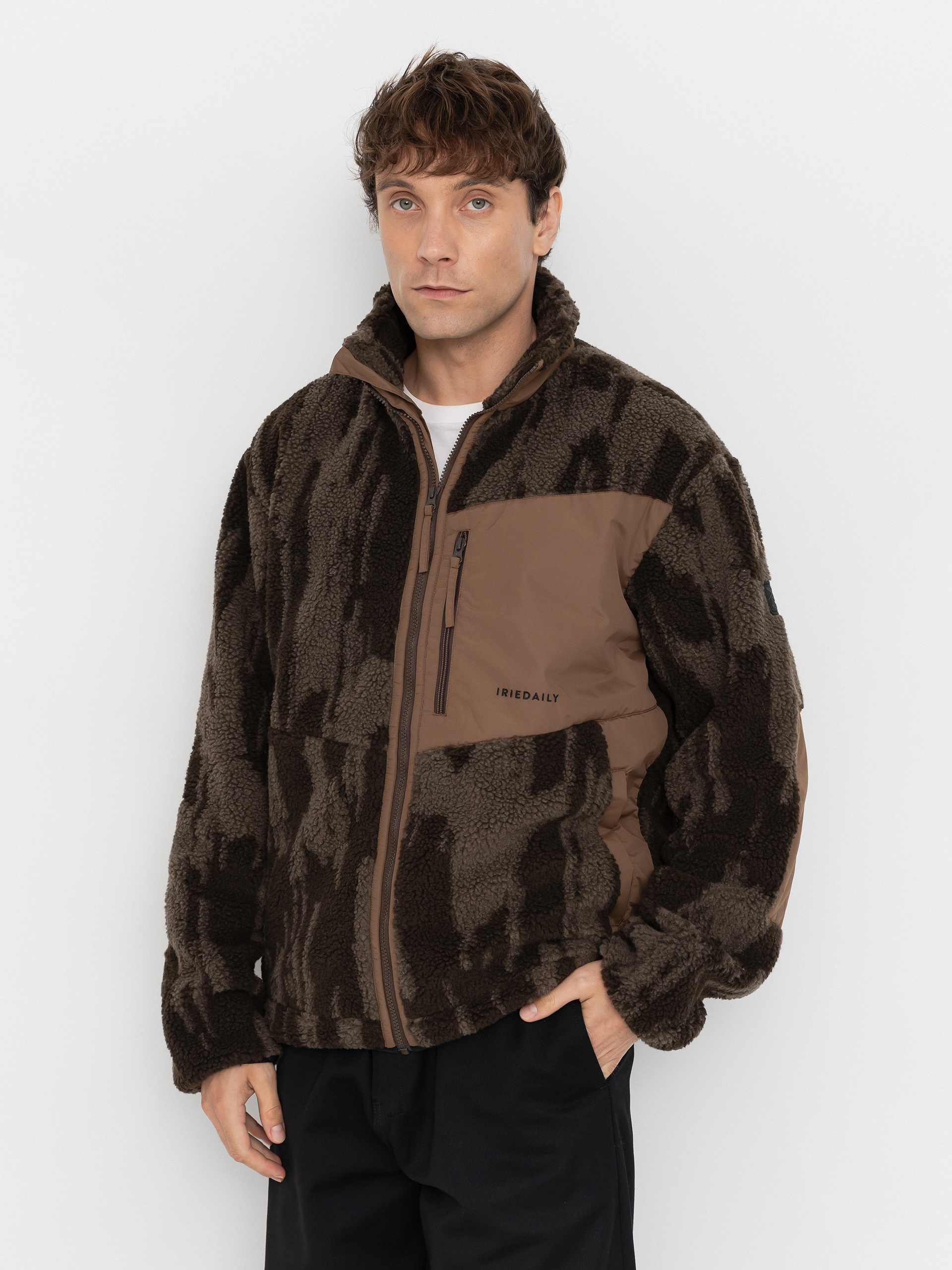 Hanorac din fleece Iriedaily Flawless (dark coffee)