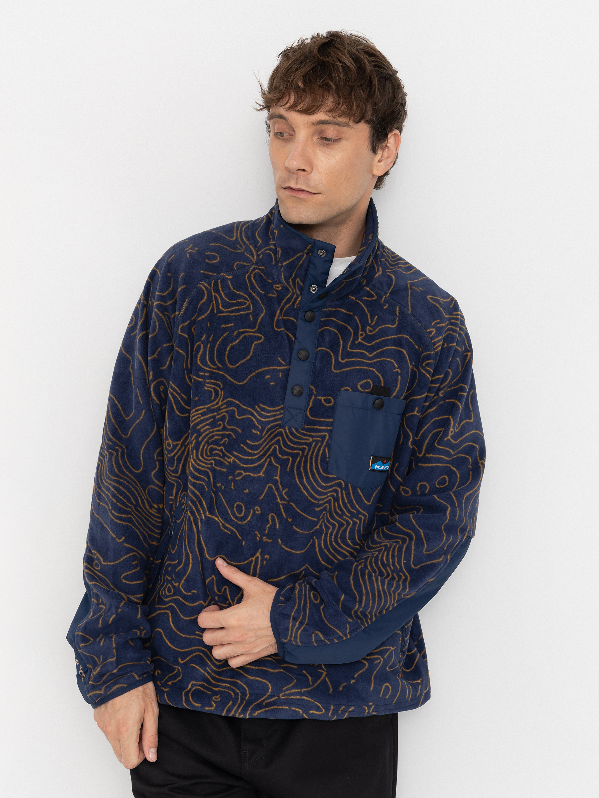 Hanorac din fleece Kavu Teannaway (blue water topo)