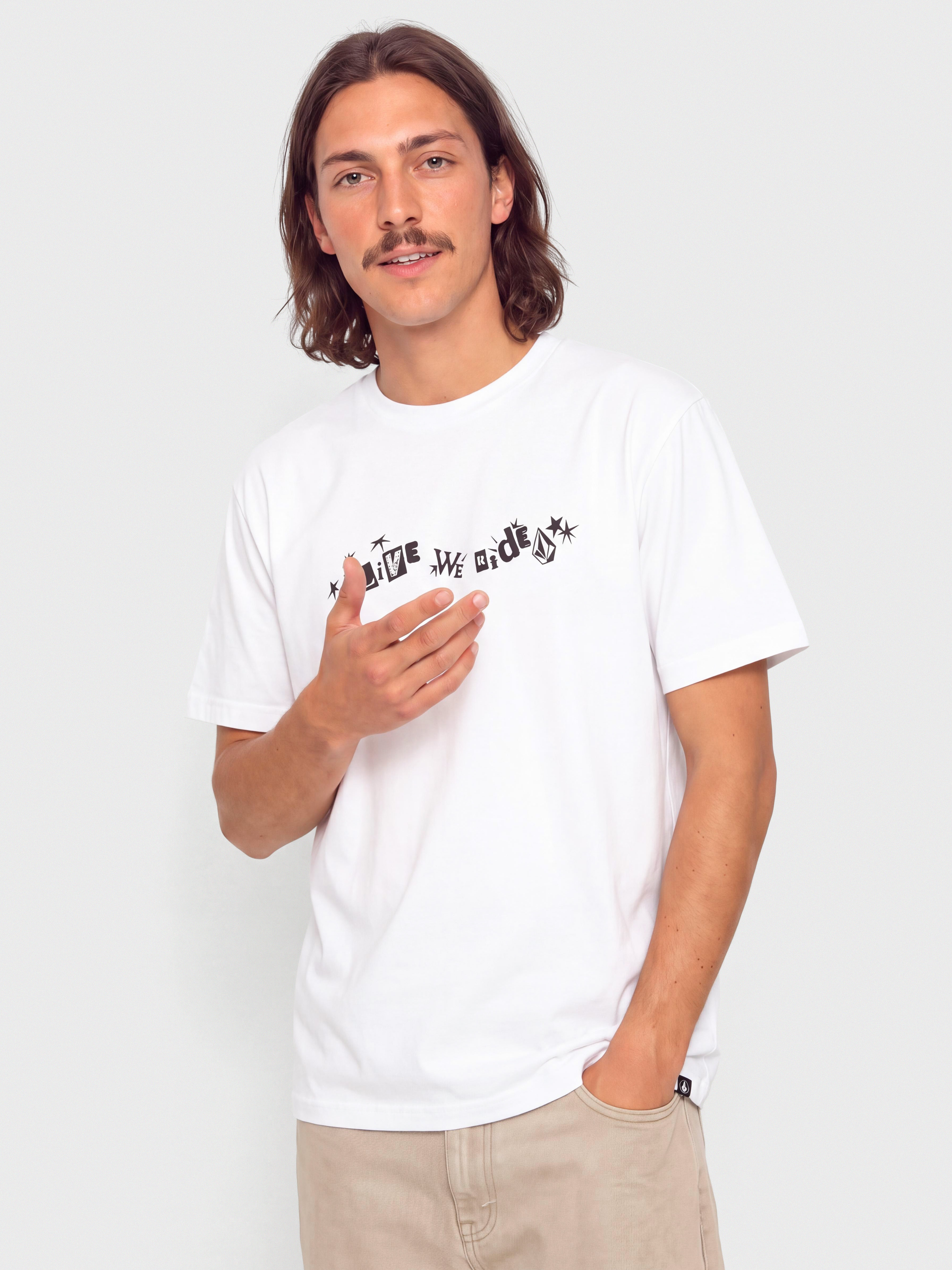 Tricou Volcom Alive We Ride Lse (white)