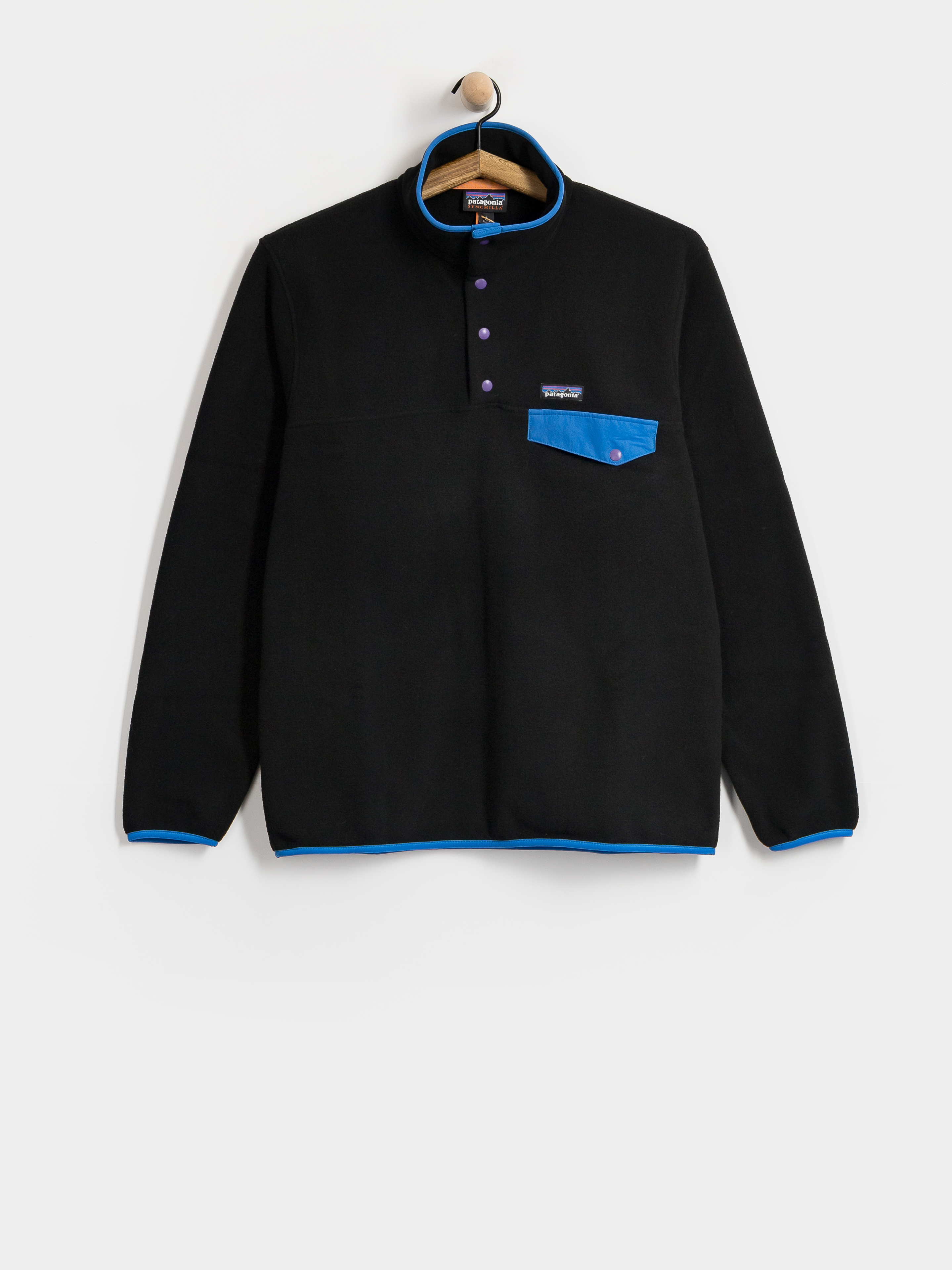 Pentru bărbați Hanorac din fleece Patagonia LW Synch Snap T (black w/p6 blue)