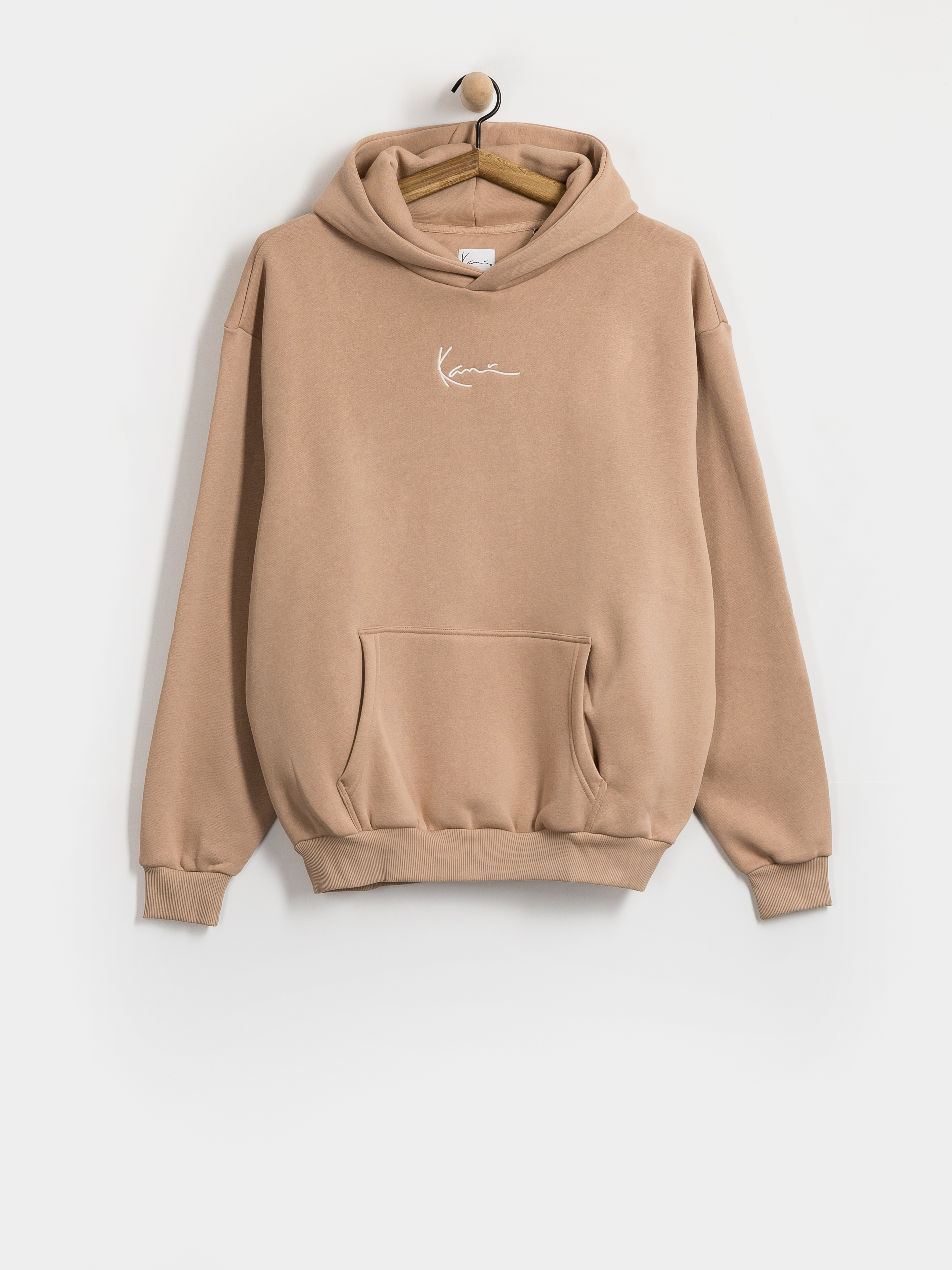 Hanorac cu glugă Karl Kani Small Signature Essential OS HD (taupe)