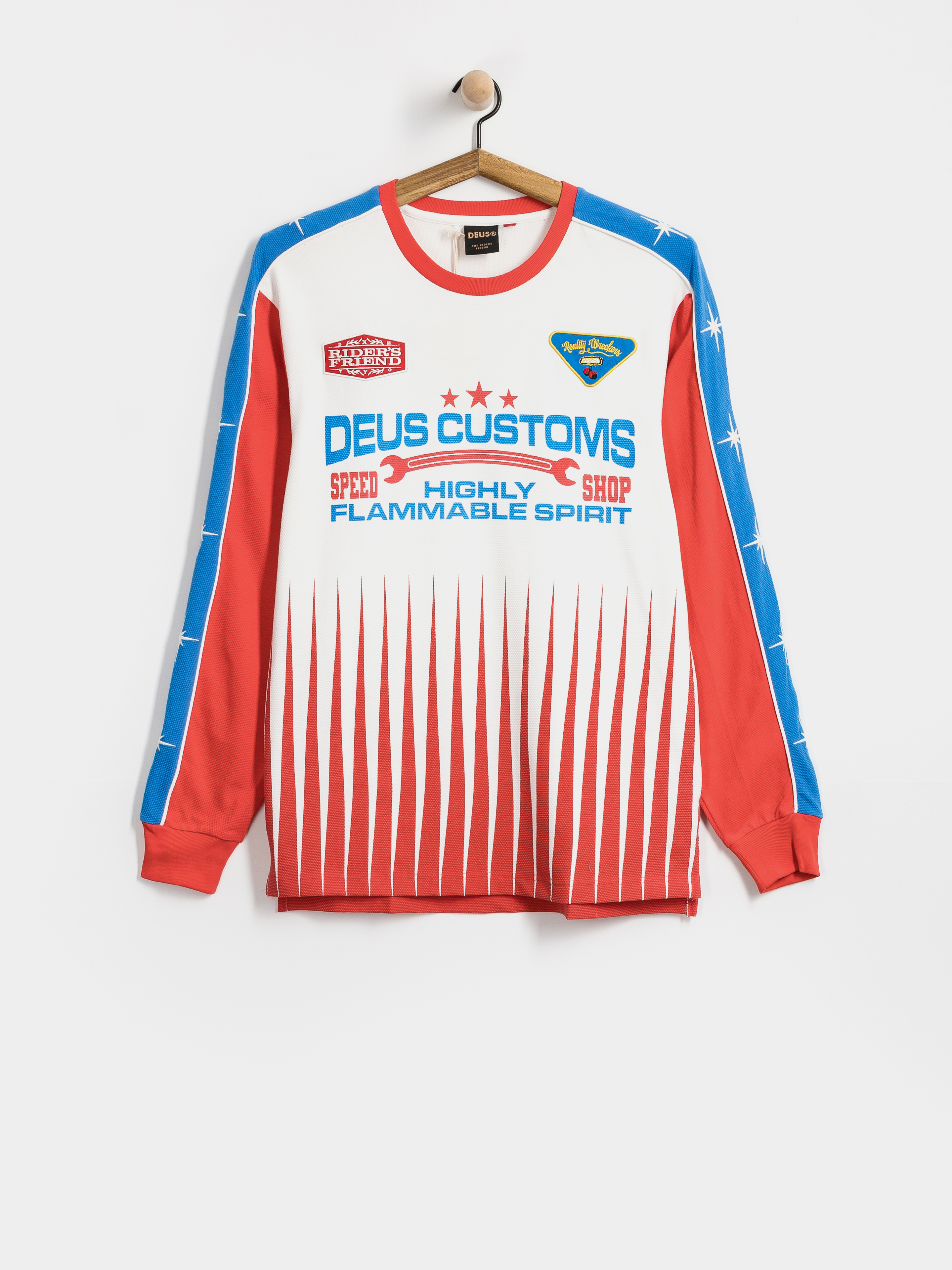 Longsleeve Deus Ex Machina Trife Life Moto Jersey (tofu white)