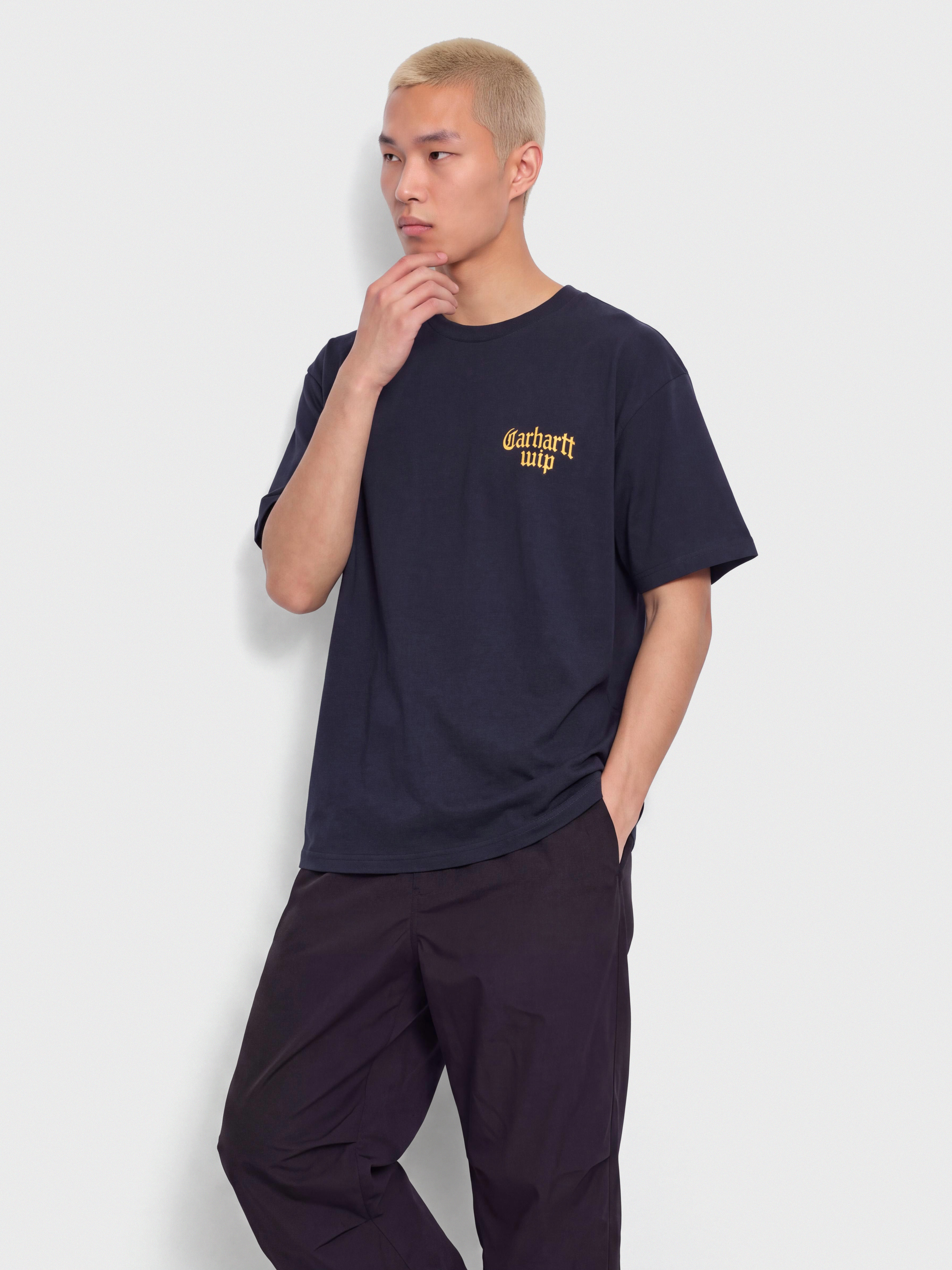 Tricou Carhartt WIP Blackletter (dark navy)