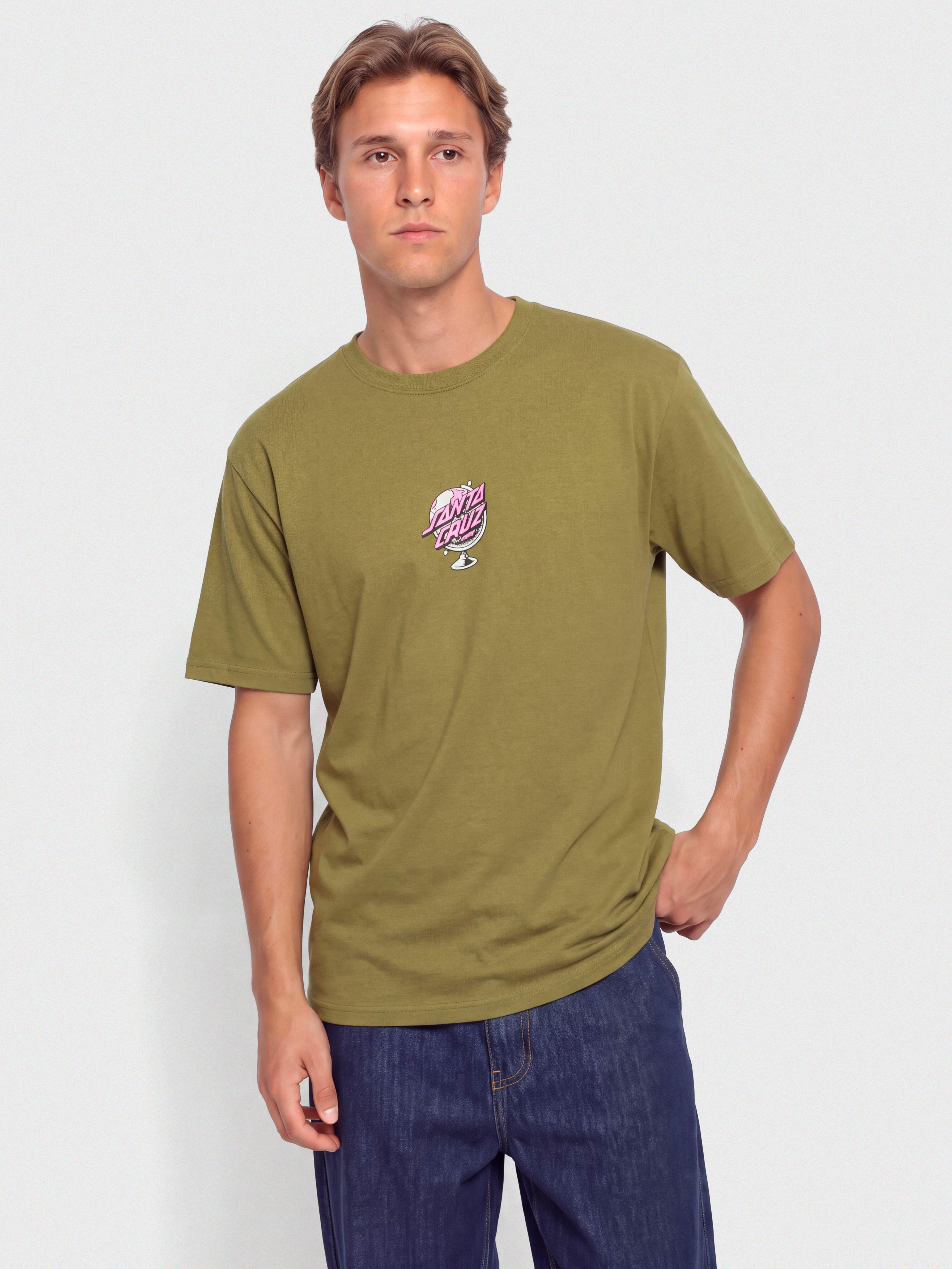 Tricou Santa Cruz Knibbs Cryptic World Centre (deep olive)