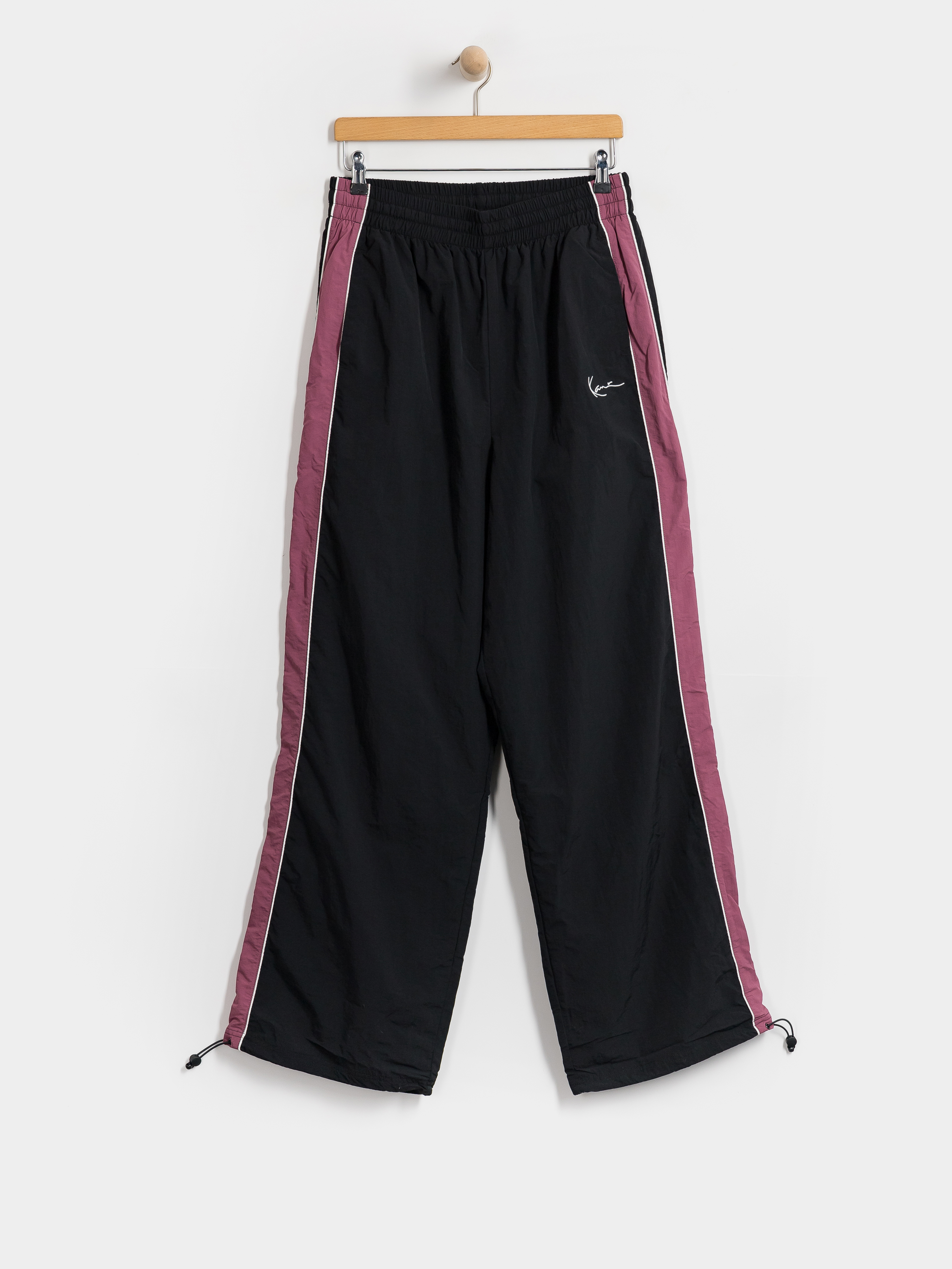 Pantaloni Karl Kani Signature Sidestripe Baggy Track (black/berry)