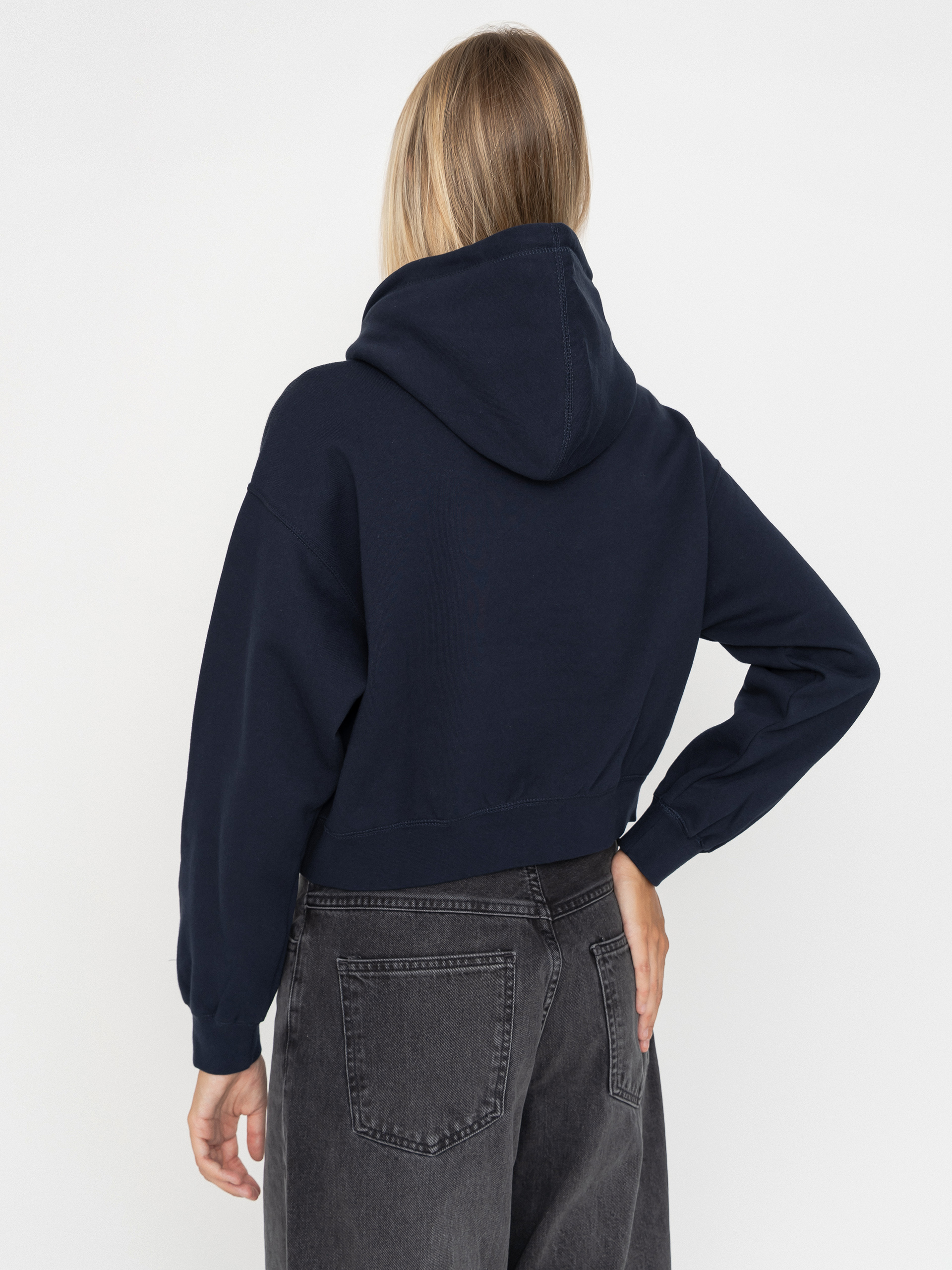 Hanorac cu glugă OBEY Studios Collegiate HD Wmn (dark navy)