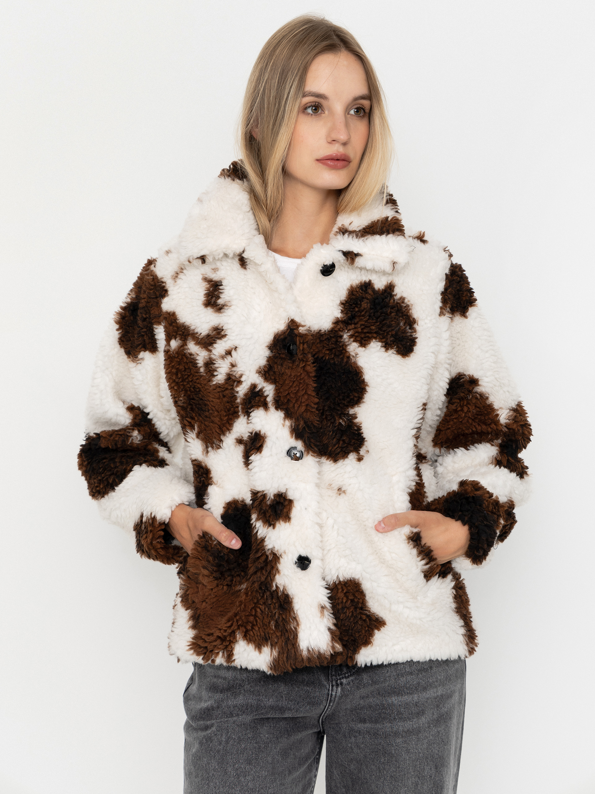 Geacă OBEY Nolie Sherpa Wmn (cow print)