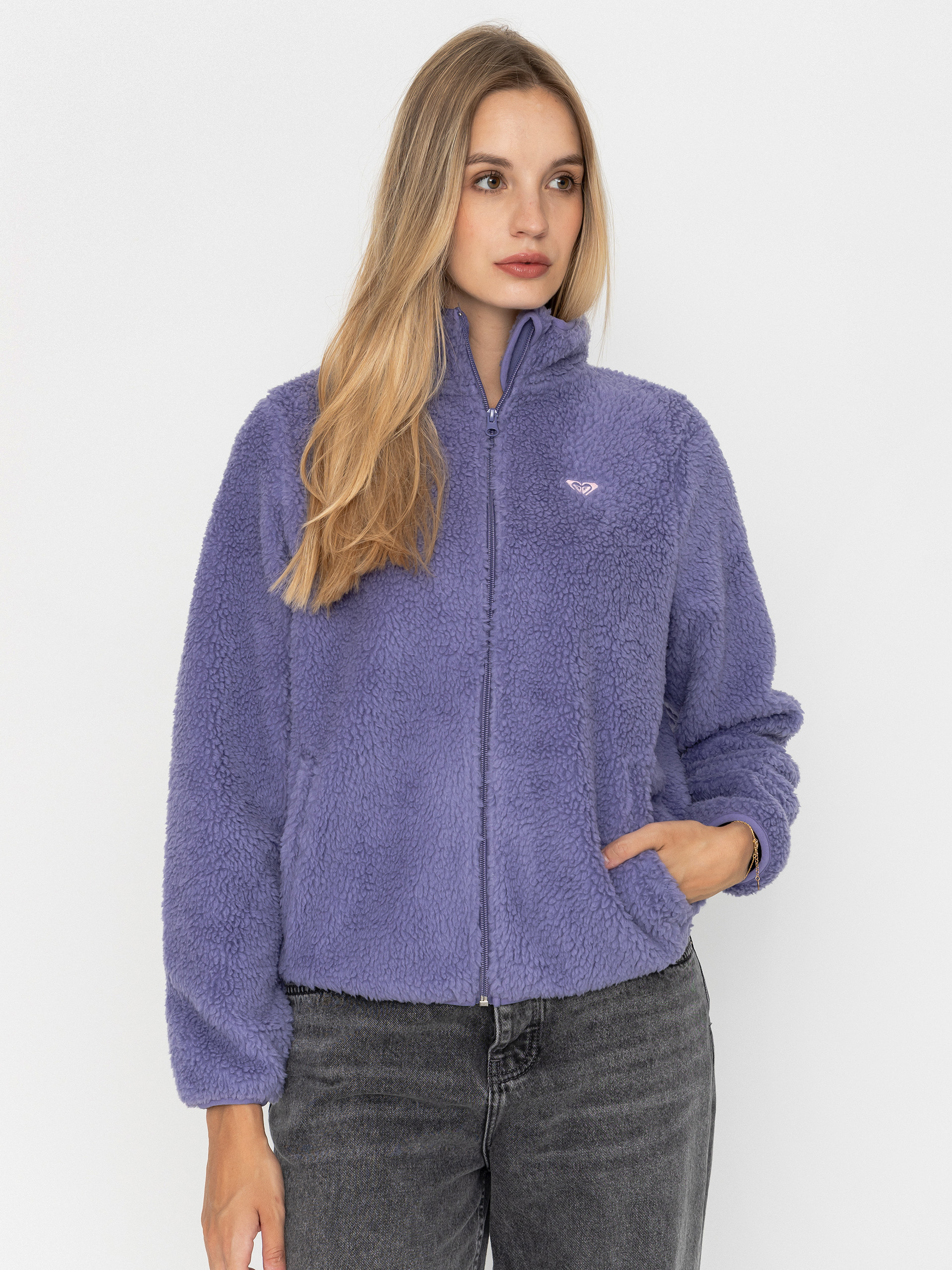 Hanorac din fleece Roxy Waves Of Warmth Zippered Wmn (twilight purple)