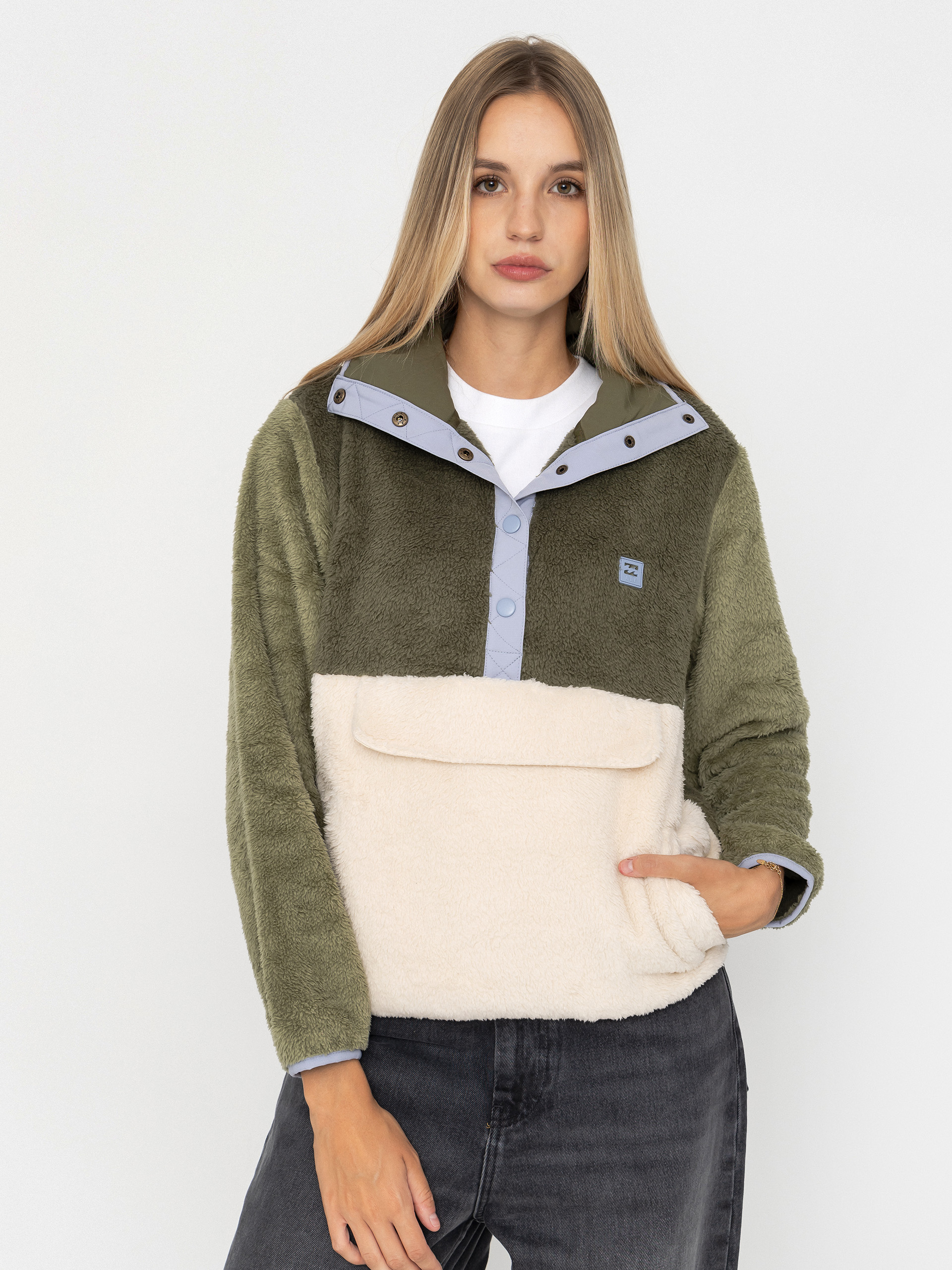 Hanorac din fleece Billabong Switchback Pullover Wmn (white cap)
