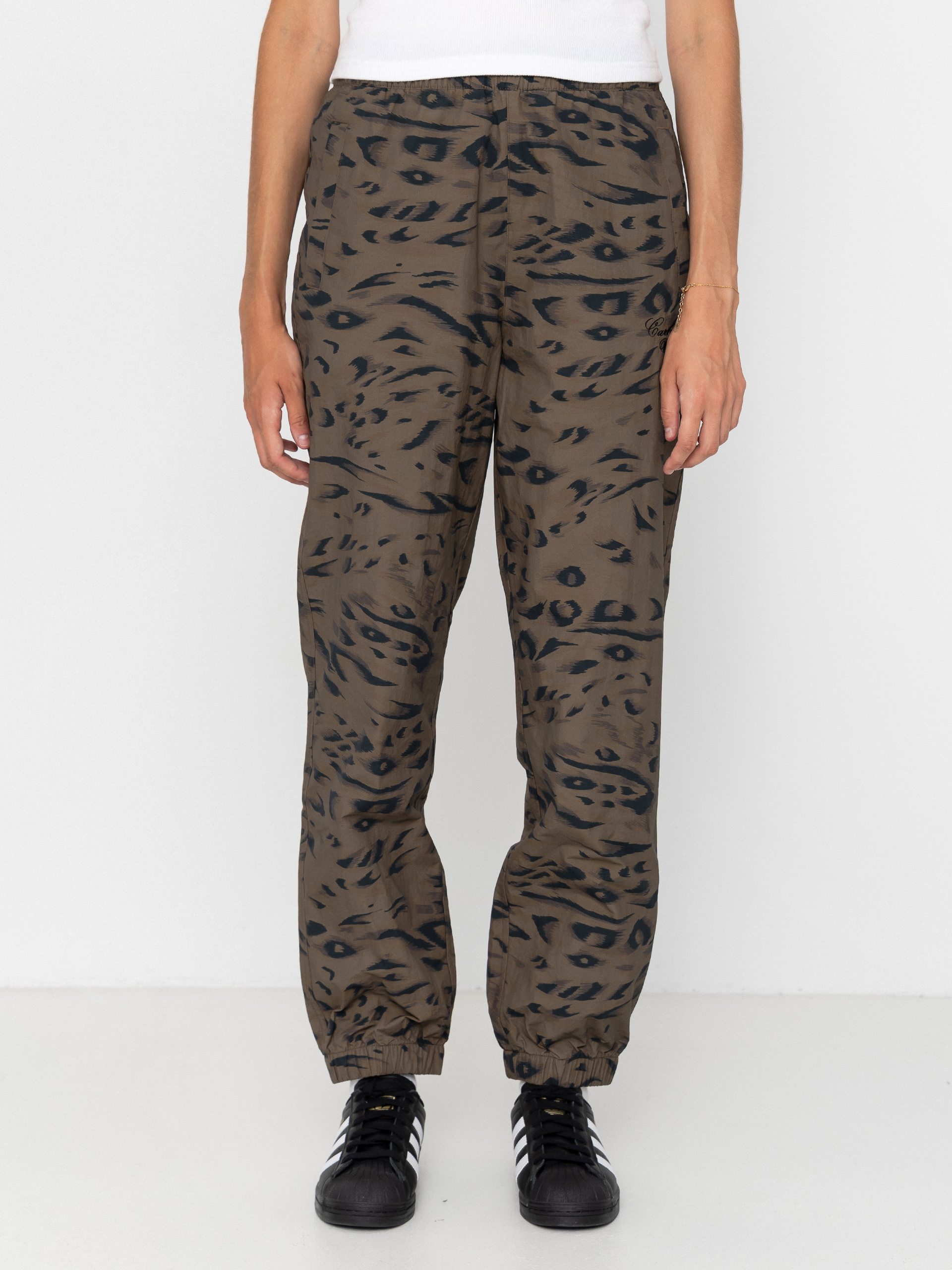 Pantaloni Carhartt WIP Travon Wmn (duck feather print cypress/black)