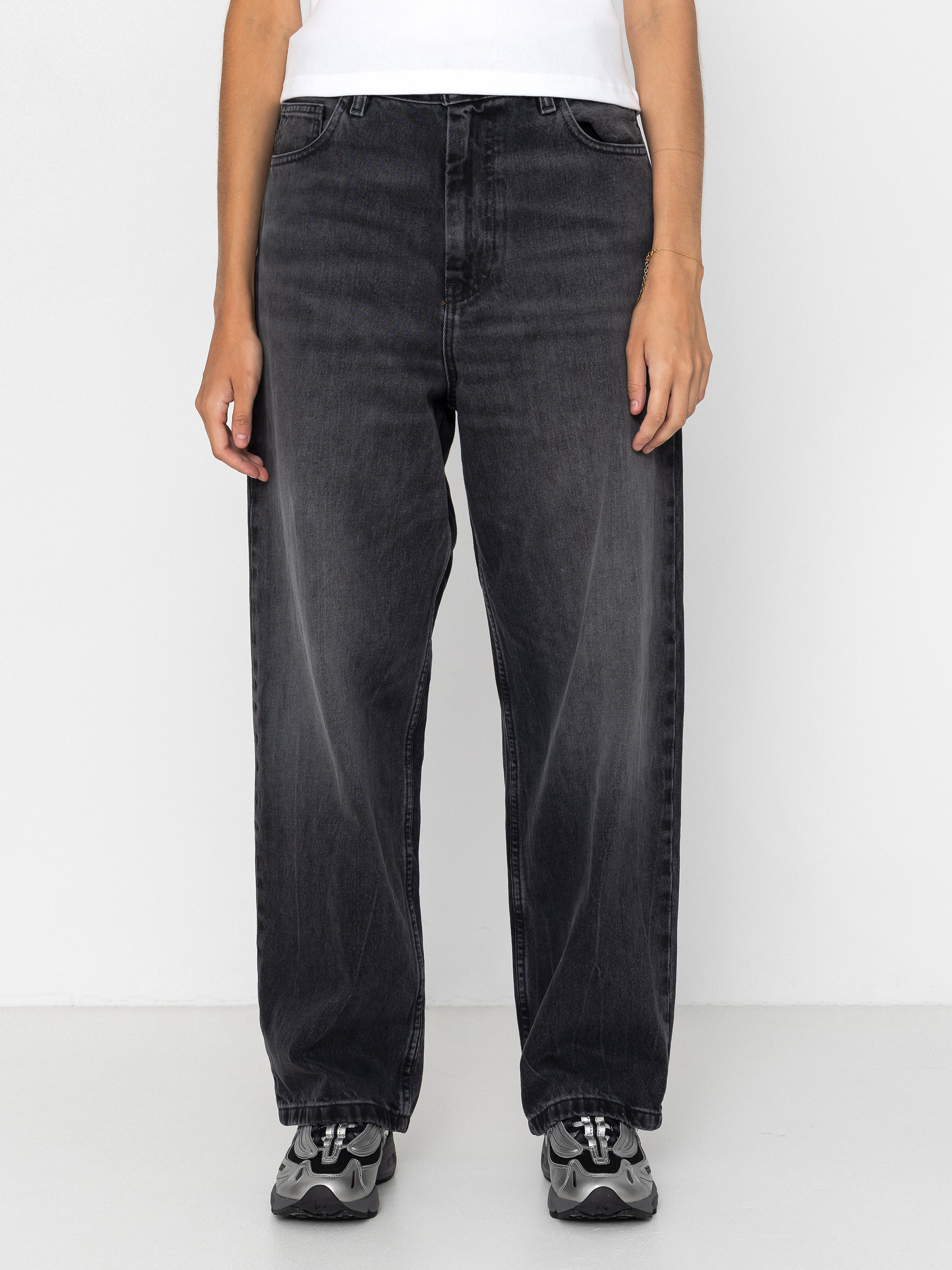 Pantaloni Carhartt WIP Brandon Wmn (black/marble used wash)