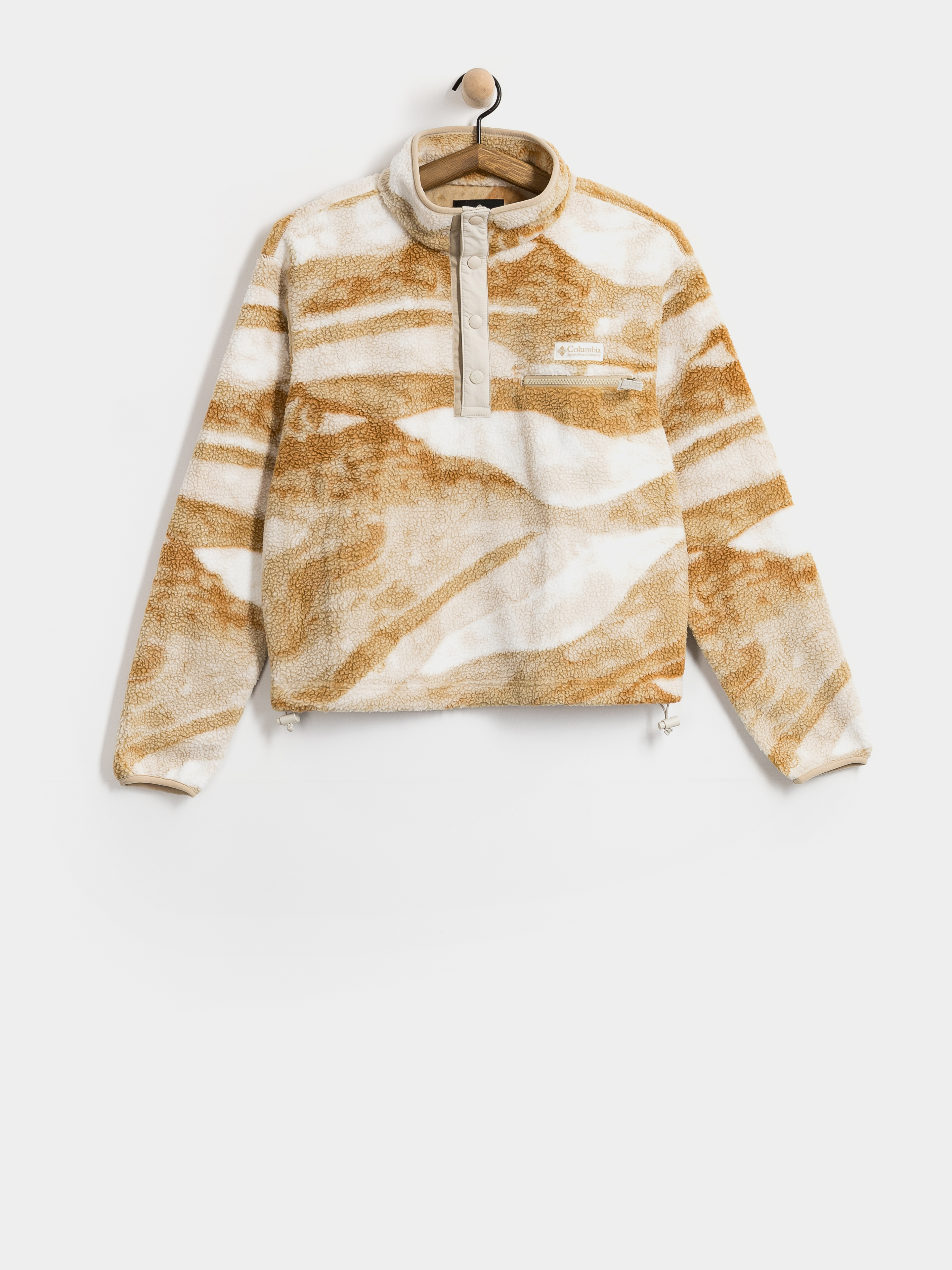 Hanorac din fleece Columbia Helvetia II Printed Cropped Half Snap Wmn (sea salt/summi)