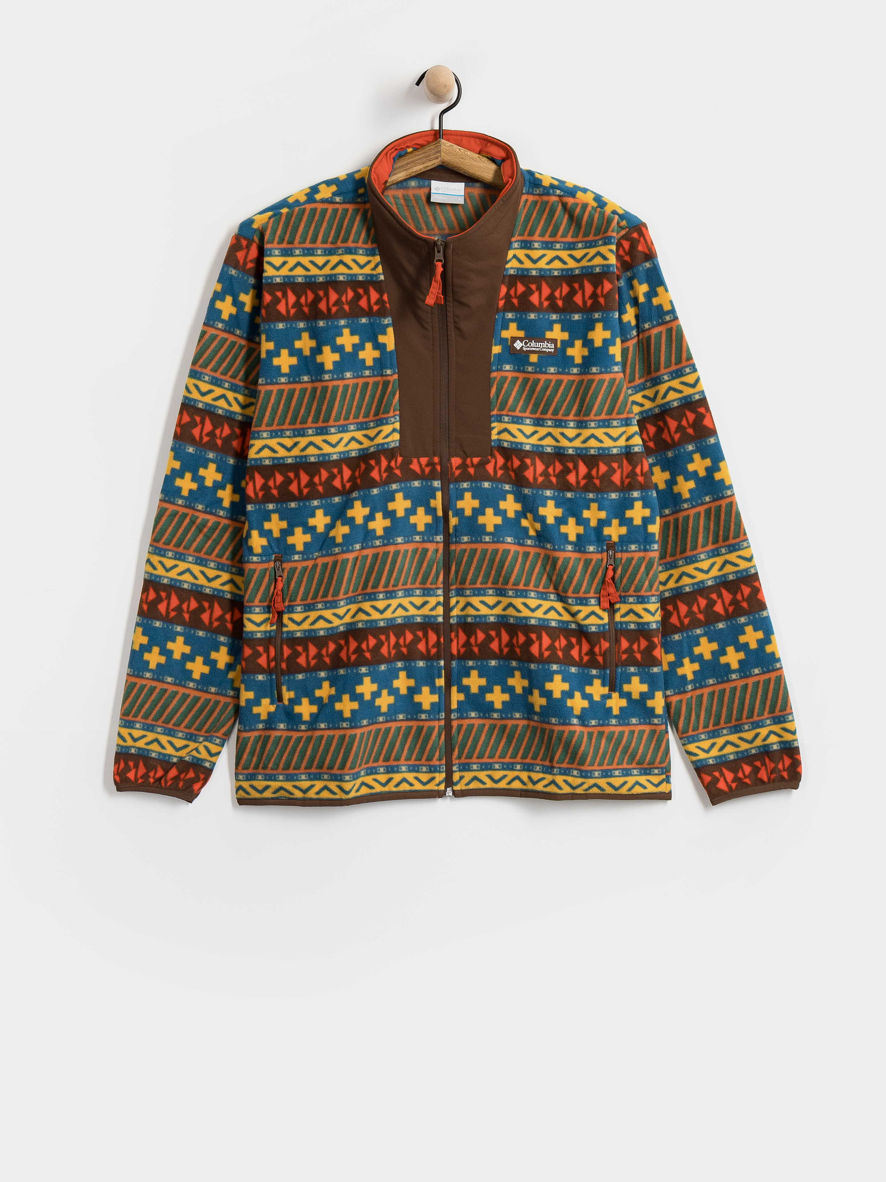 Pentru bărbați Hanorac din fleece Columbia Sequoia Grove II Full Zip Printed (teak brown wiza)