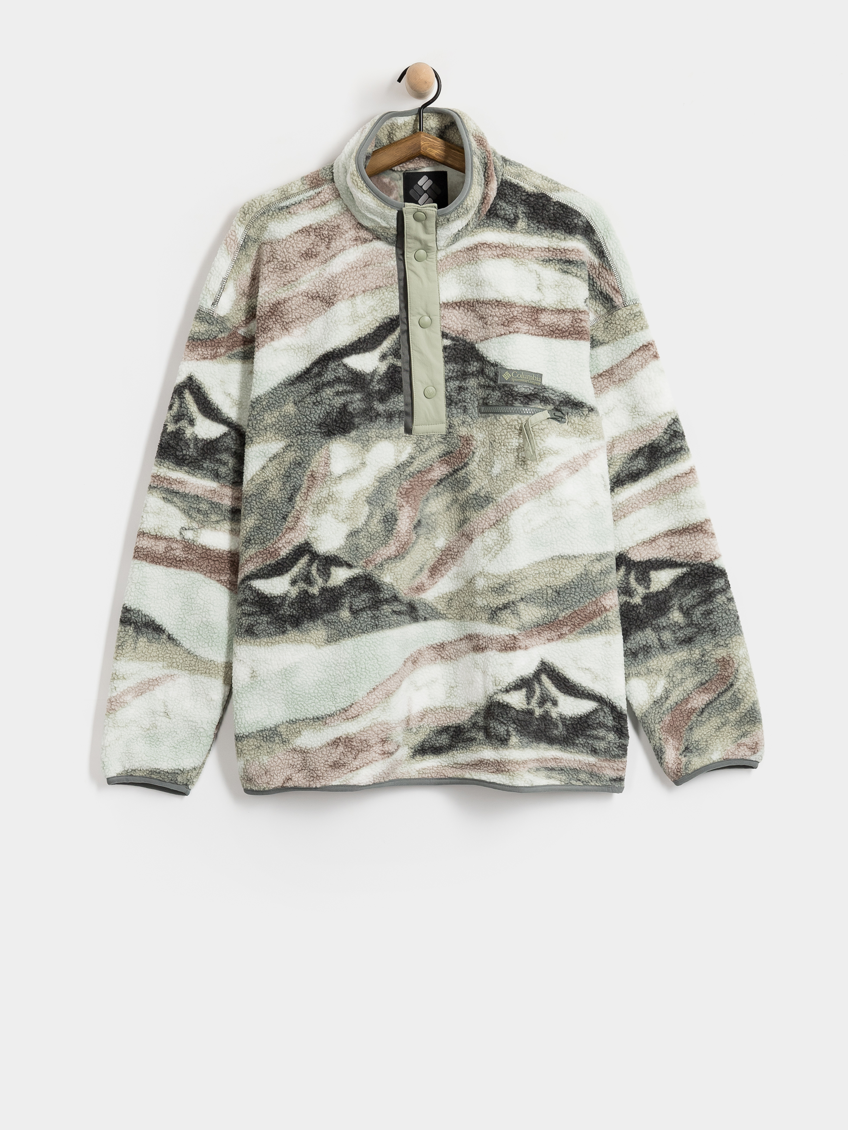Hanorac din fleece Columbia Helvetia II Printed Half Snap (sedona sage summits)