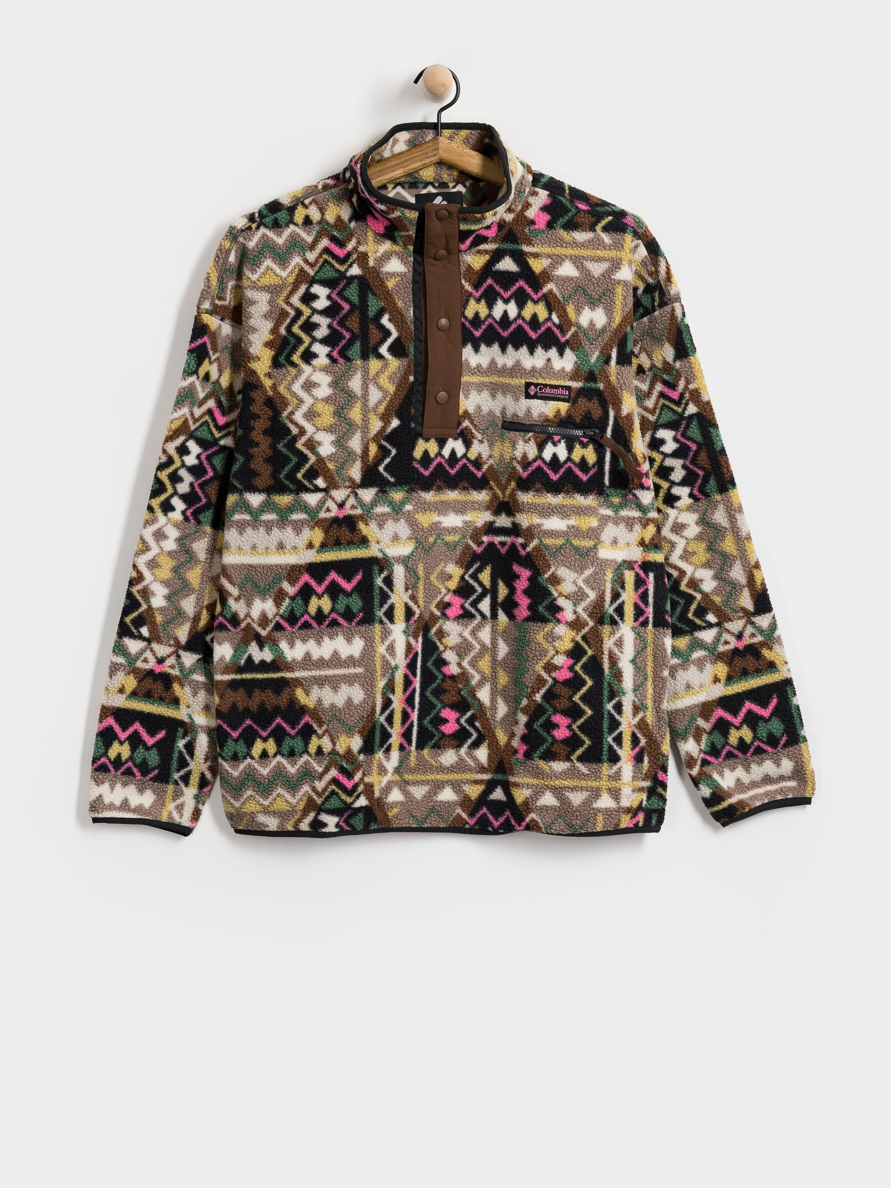 Pentru bărbați Hanorac din fleece Columbia Helvetia II Printed Half Snap (black geomix)