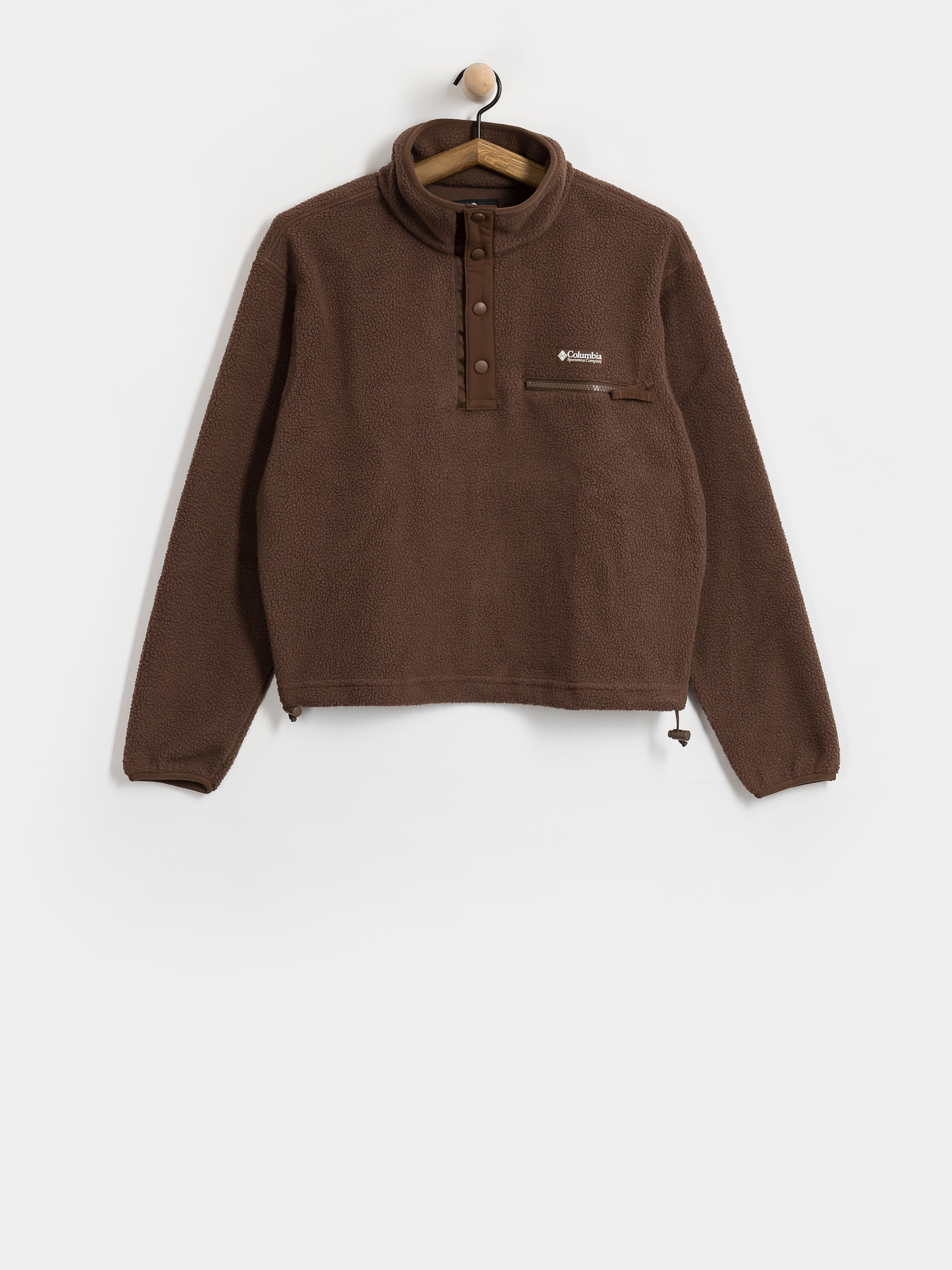 Pentru femei Hanorac din fleece Columbia Helvetia II Cropped Half Snap (tobacco)