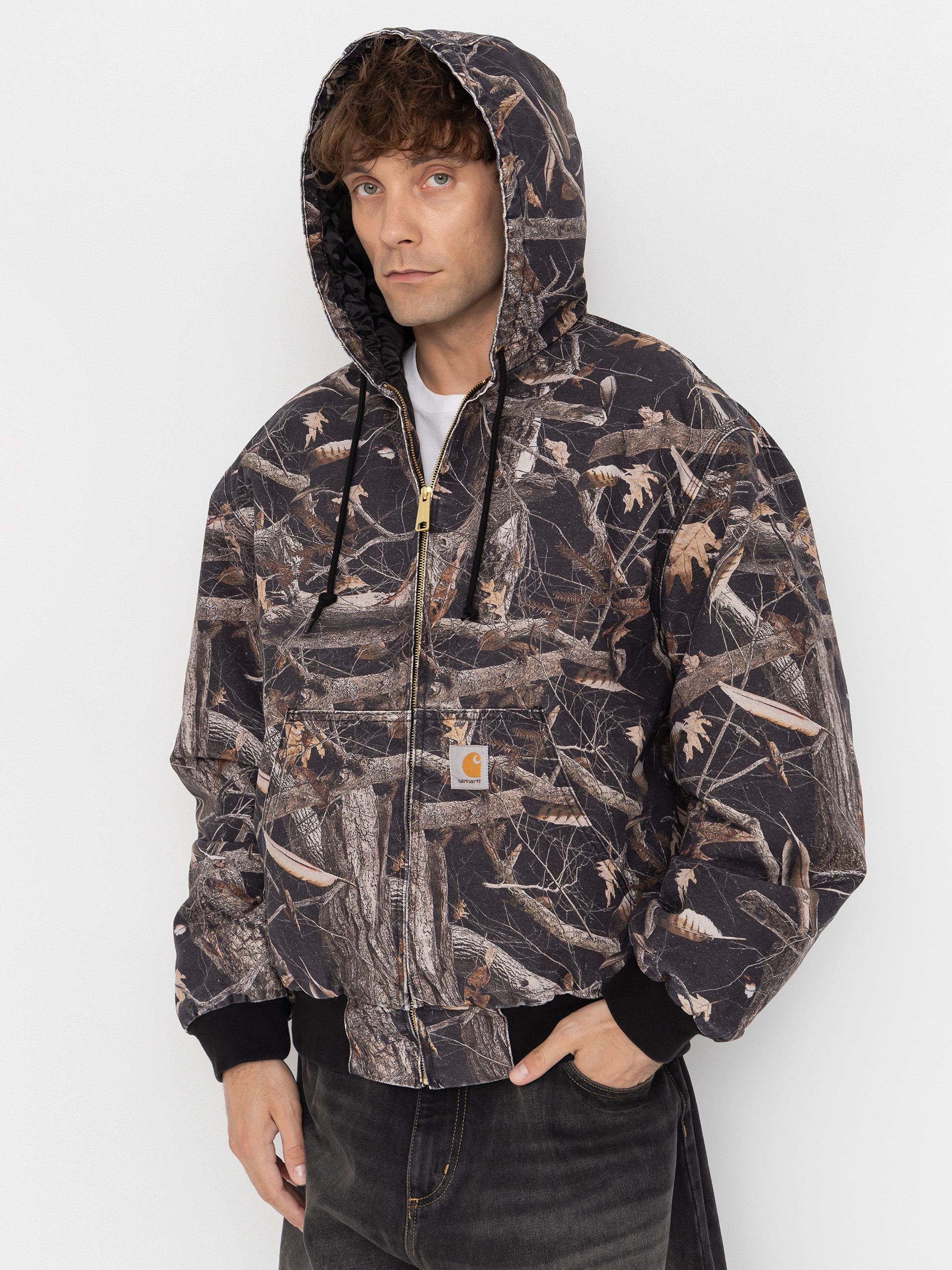 Geacă Carhartt WIP OG Active (camo feather tree black/heavy stone wash)