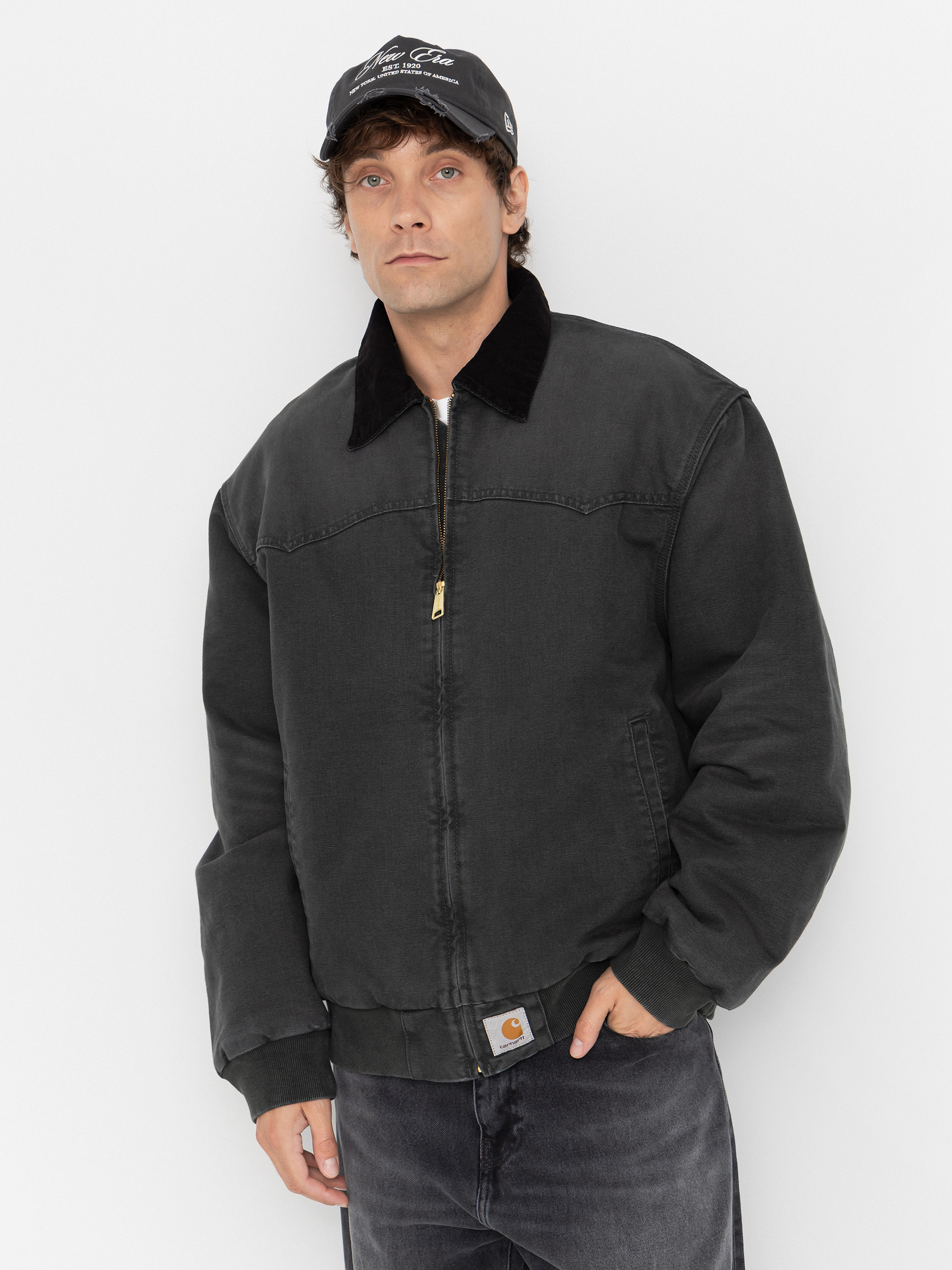 Geacă Carhartt WIP OG Santa Fe (raven/black/stone canvas)