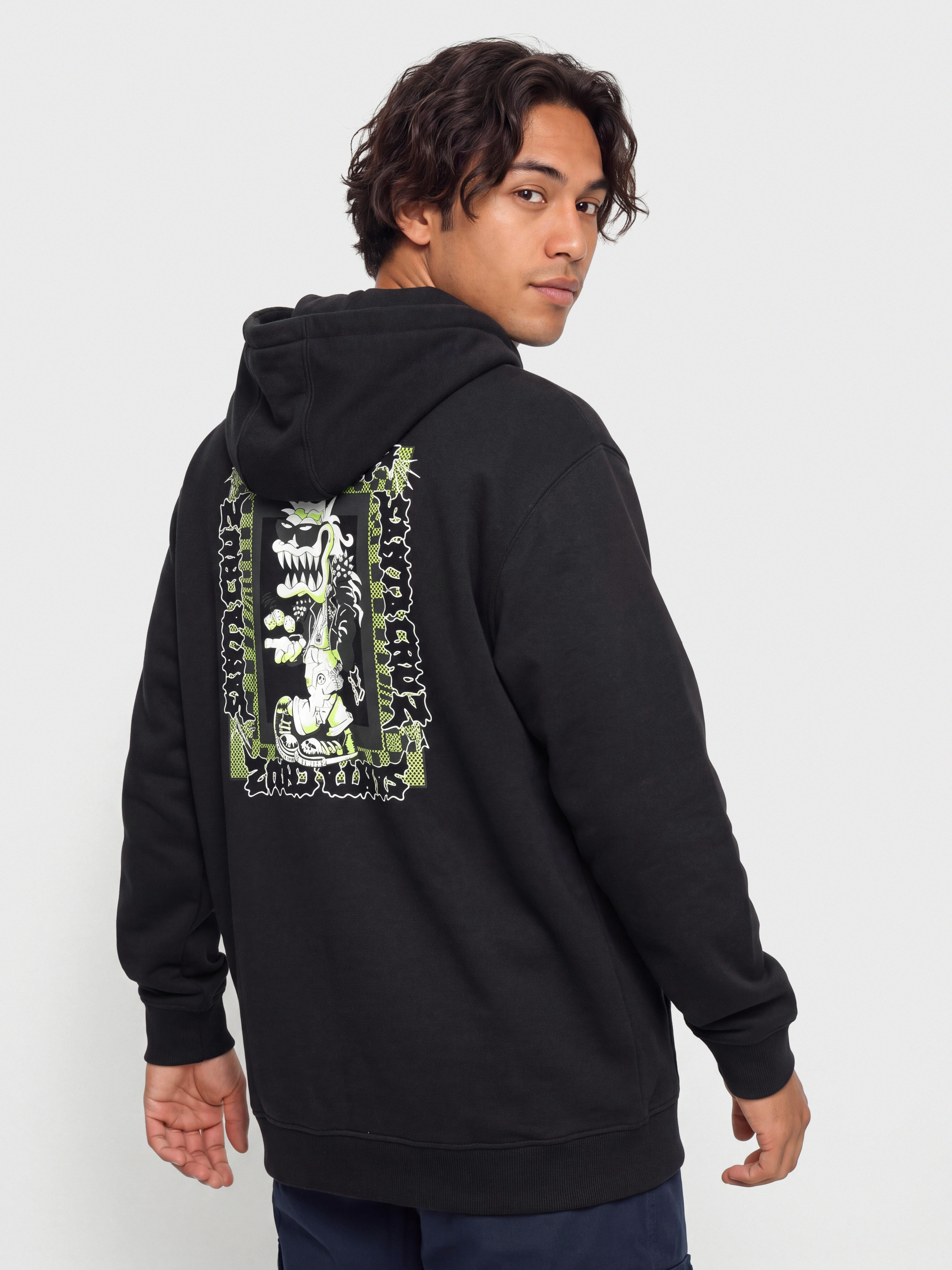 Hanorac cu glugă Santa Cruz Punk Gremlin HD (black)