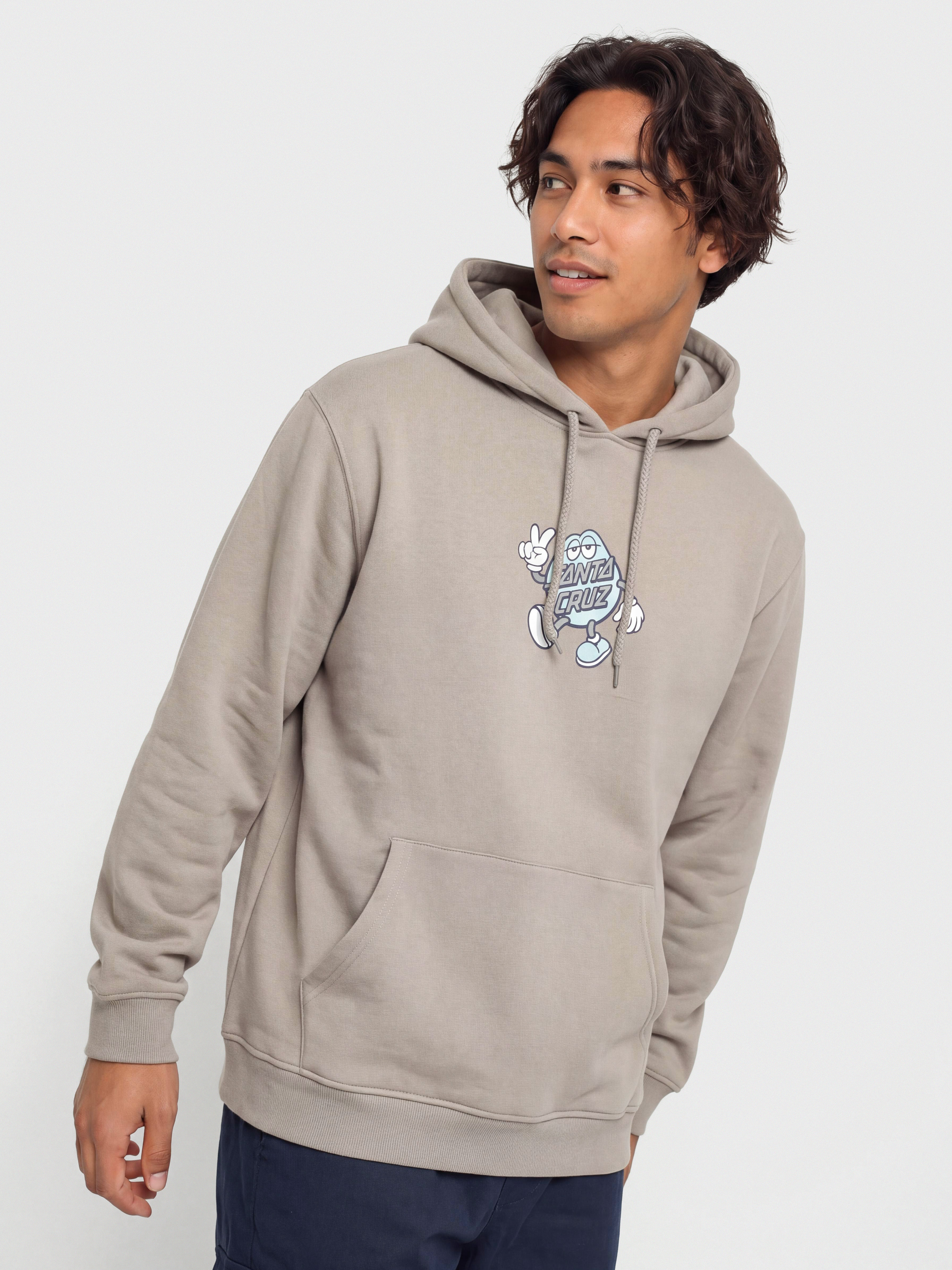 Hanorac cu glugă Santa Cruz Dot Guy Front HD (warm grey)