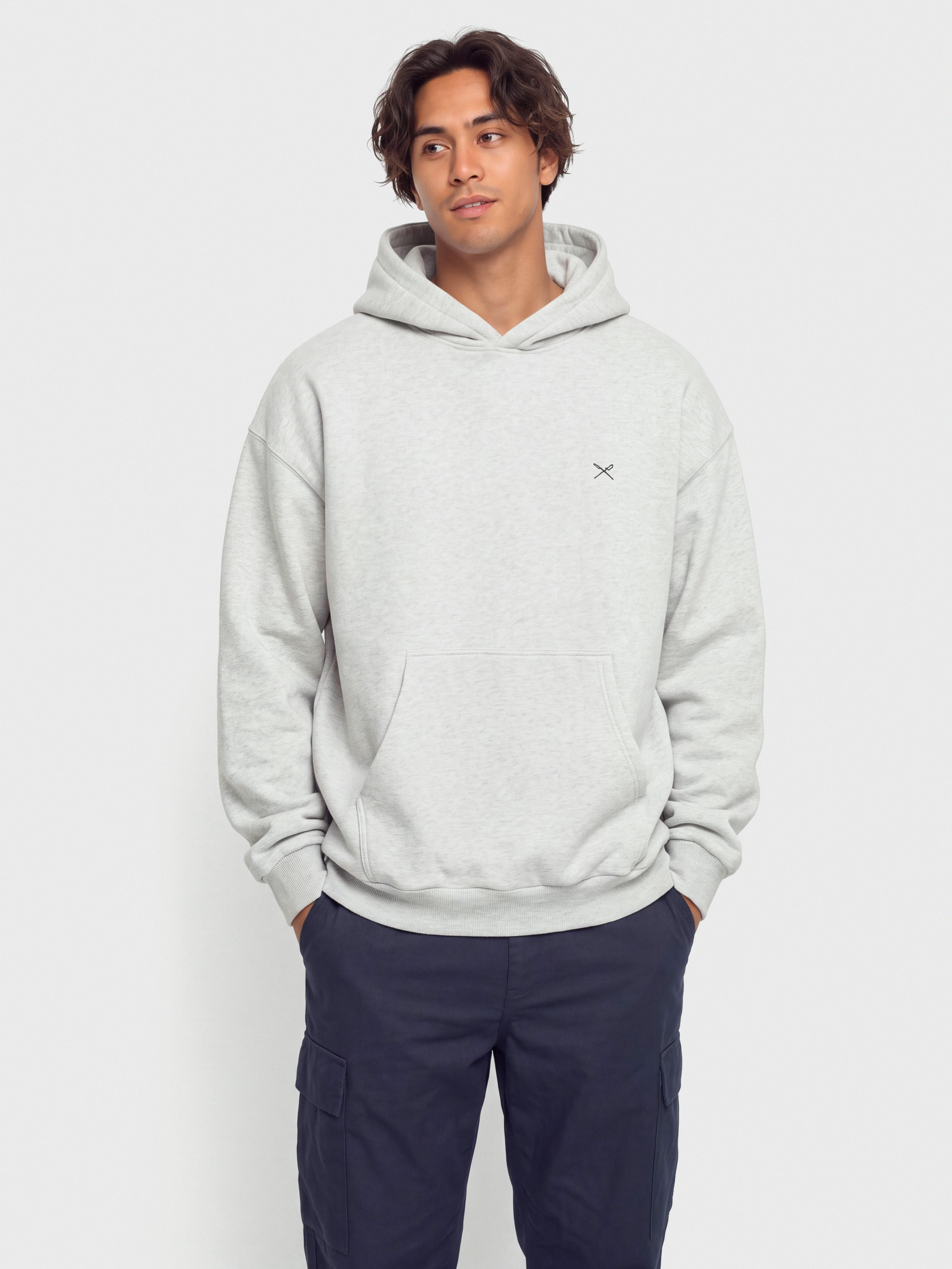 Hanorac cu glugă Iriedaily Flagloose HD (grey-mel.)