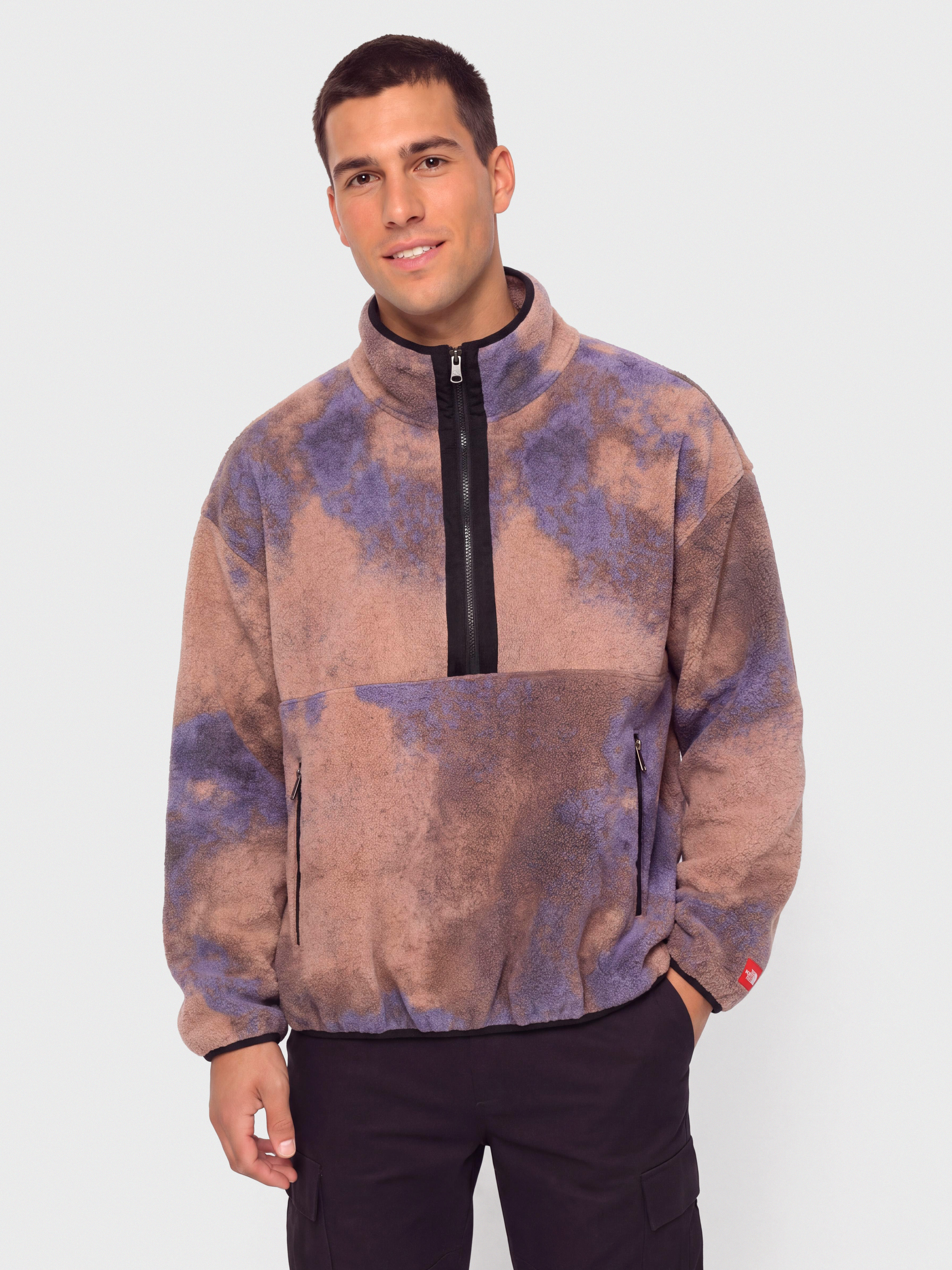 Hanorac din fleece The North Face Red Box Printed 1/2 Zip (grounded plum 1989 cata)