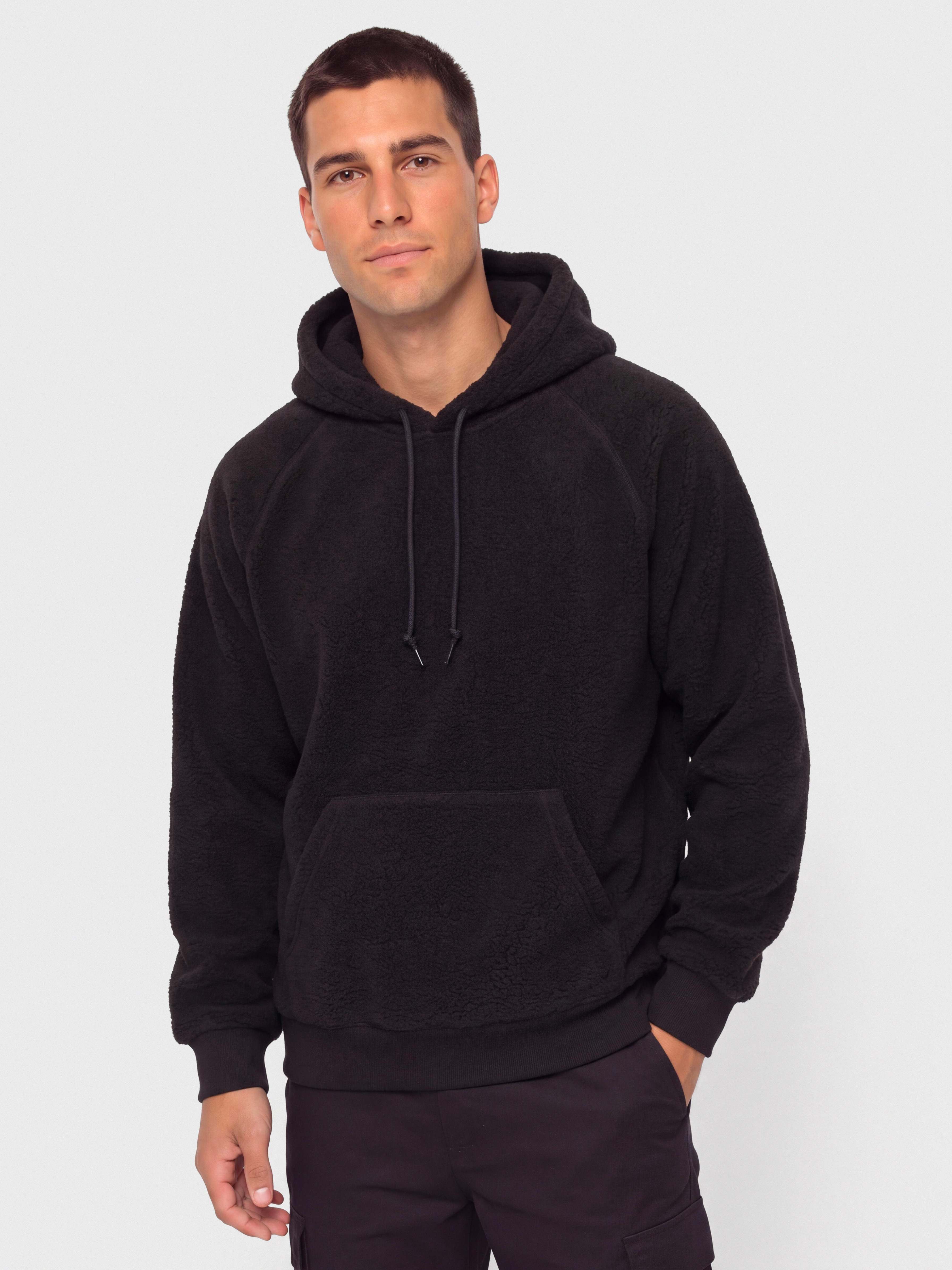 Hanorac din fleece Carhartt WIP Hooded Limn C (black)