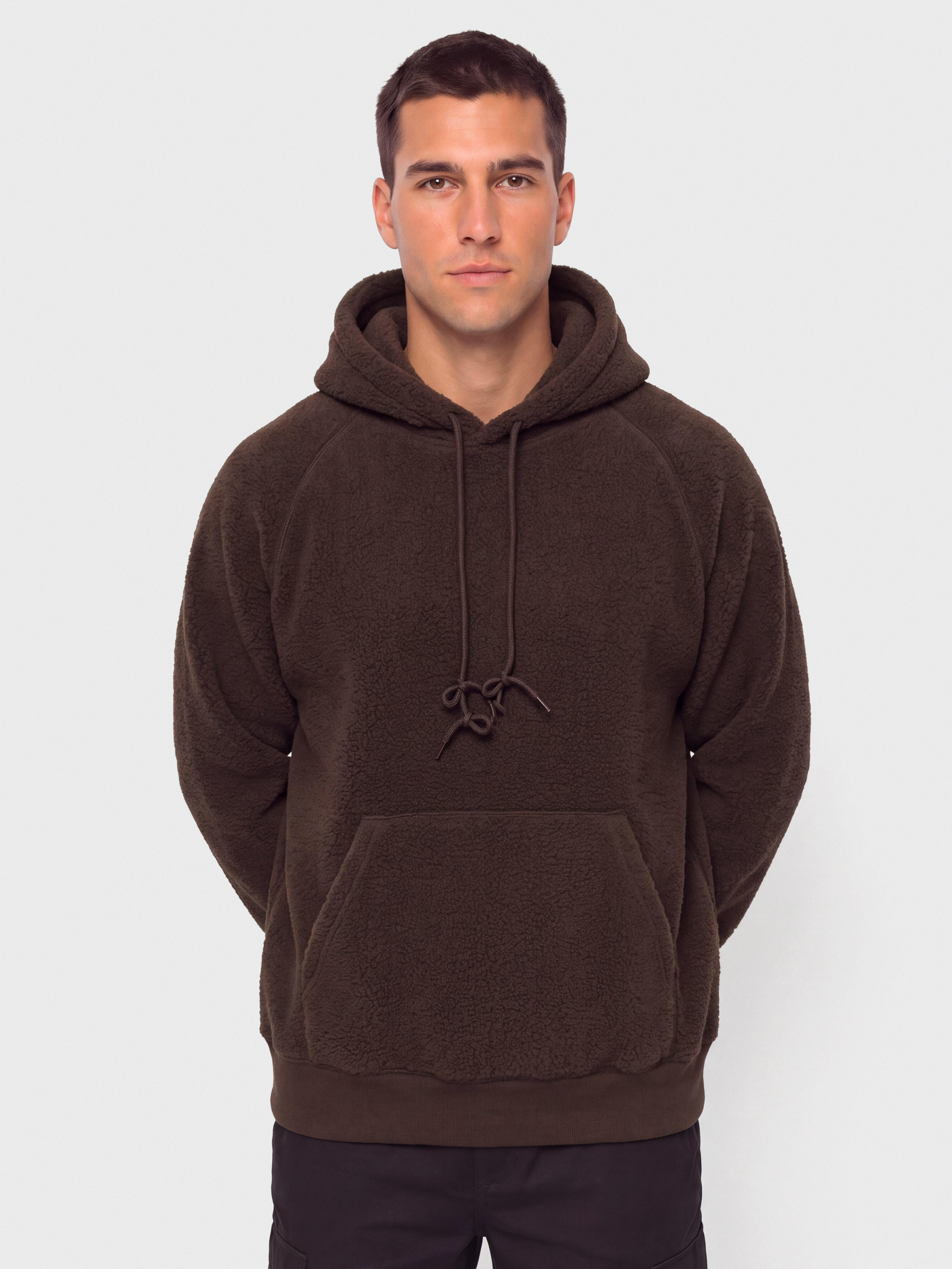 Hanorac din fleece Carhartt WIP Hooded Limn C (tobacco)