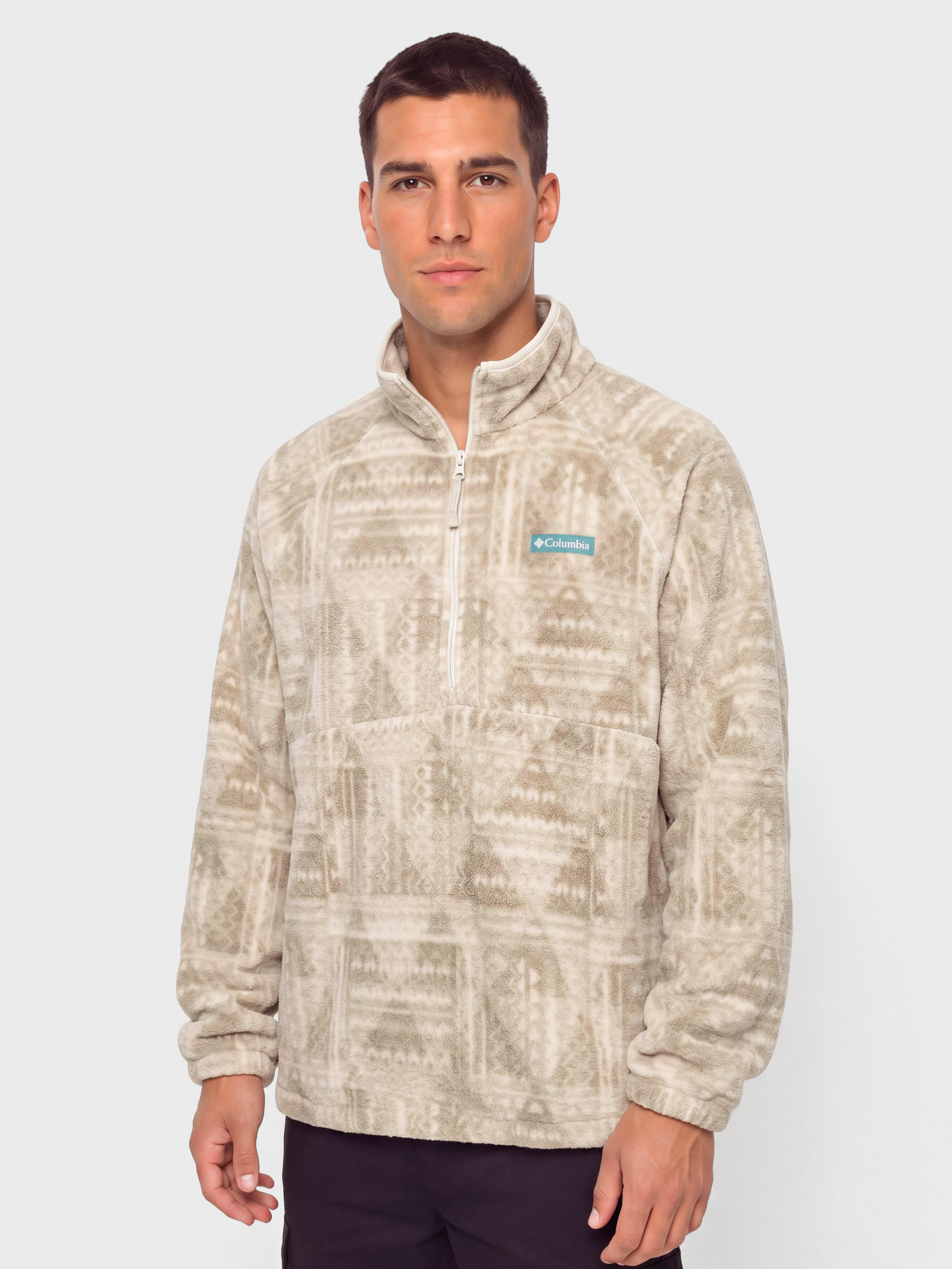 Hanorac din fleece Columbia Timber Crest MTR Printed Half Zip (dark stone/geomix)