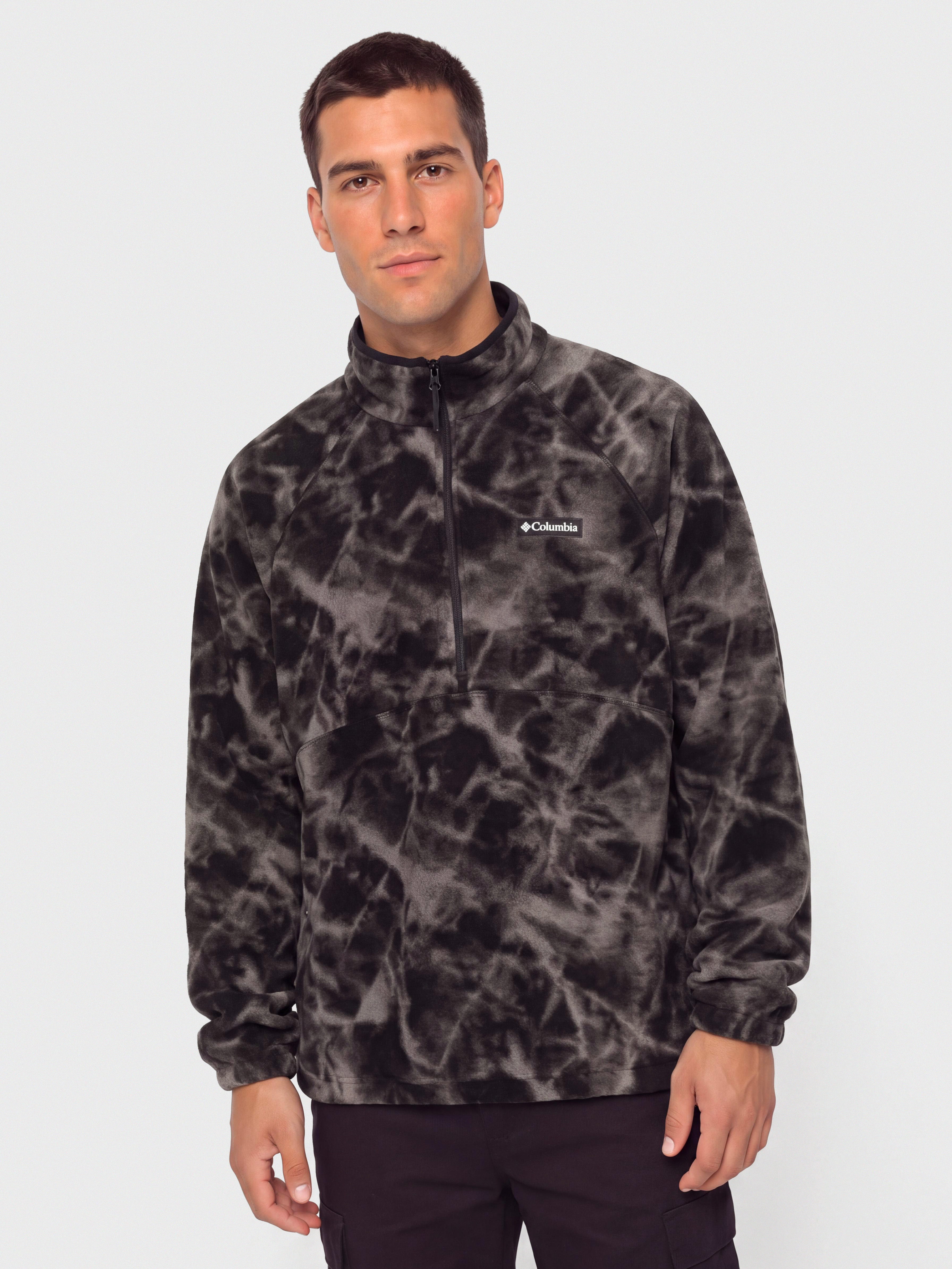 Pentru bărbați Hanorac din fleece Columbia Timber Crest MTR Printed Half Zip (black/icypeaks)