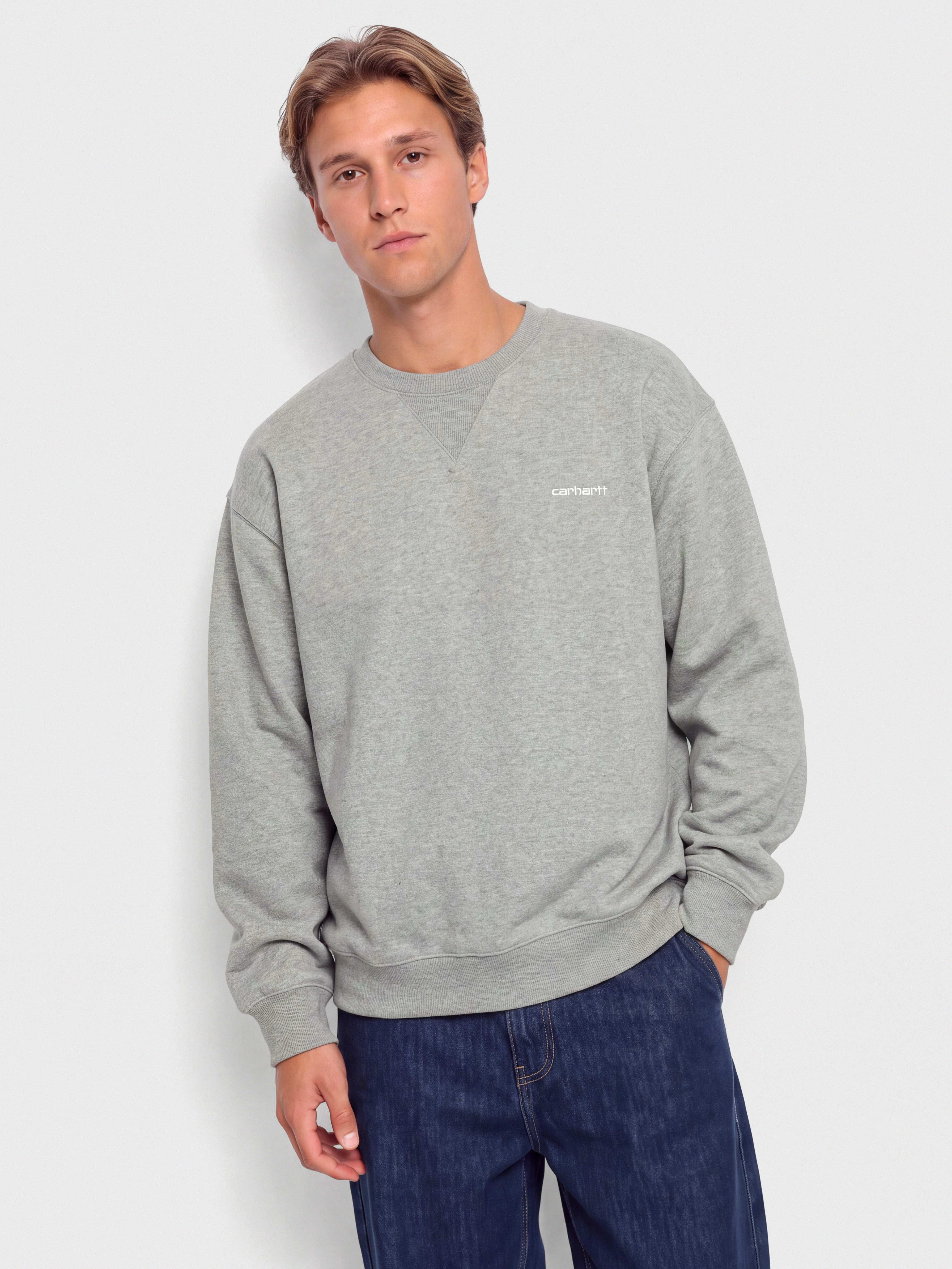 Hanorac Carhartt WIP Ebbert (grey heather/white)