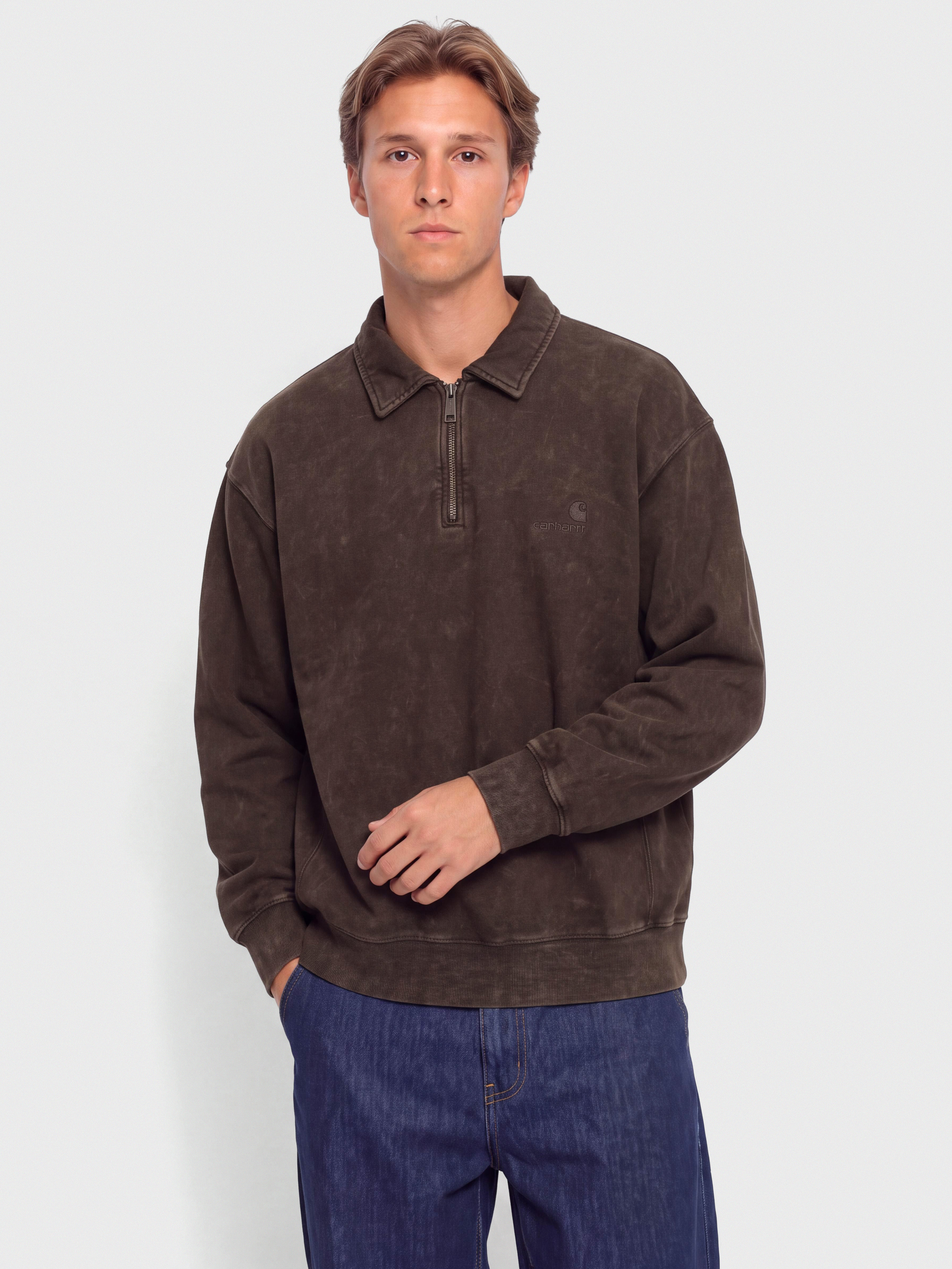 Hanorac Carhartt WIP Lambert Polo (tobacco/moon wash)